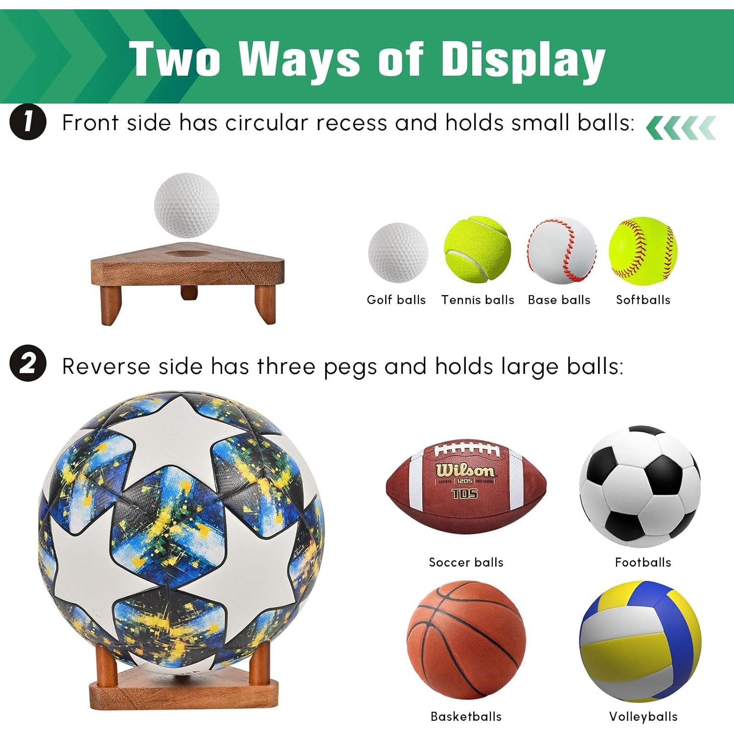 Estante para Pelotas de Madera de Nogal CRNHIGY 13.72x1.68cm