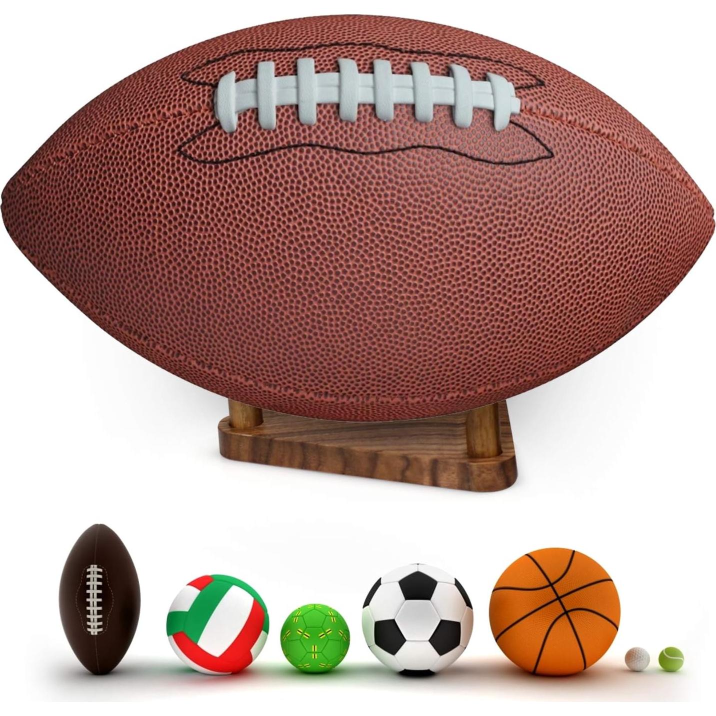 Soporte de Exhibición de Balones LuxRound de Madera Sólida