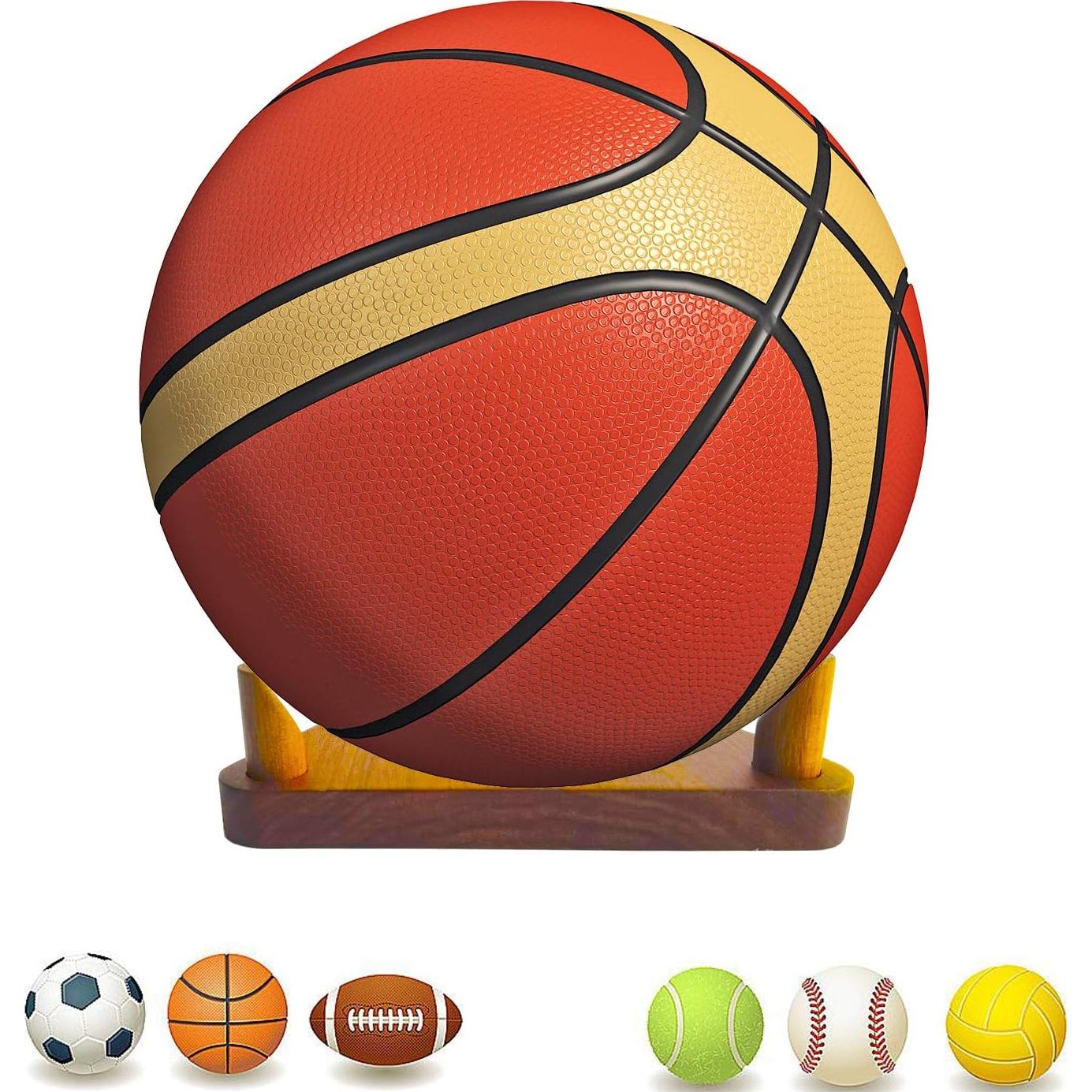 Soporte de Exhibición de Balones LuxRound de Madera Sólida