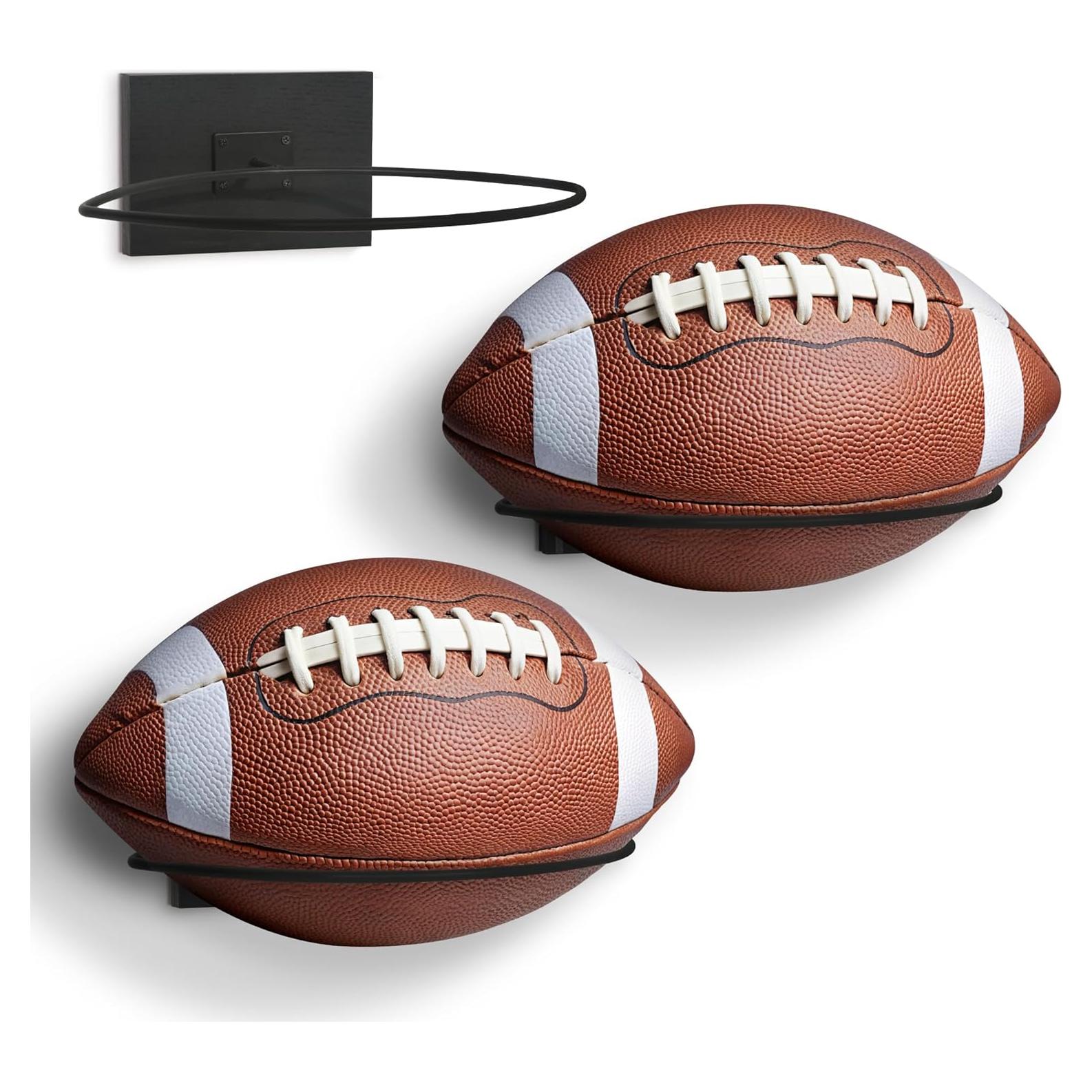 Exhibidor de Fútbol para Pared Americanflat Set de 3 - Negro