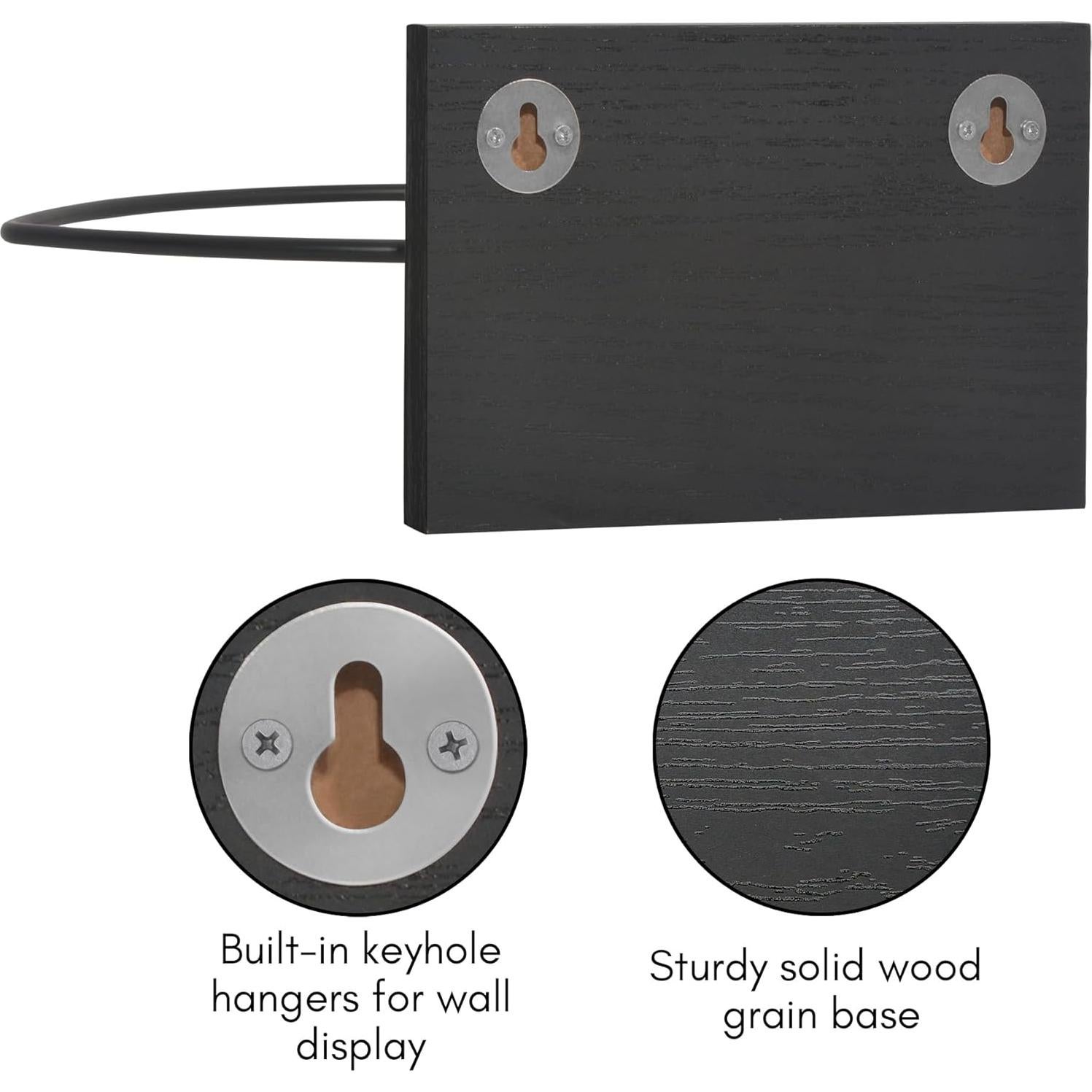 Exhibidor de Fútbol para Pared Americanflat Set de 3 - Negro