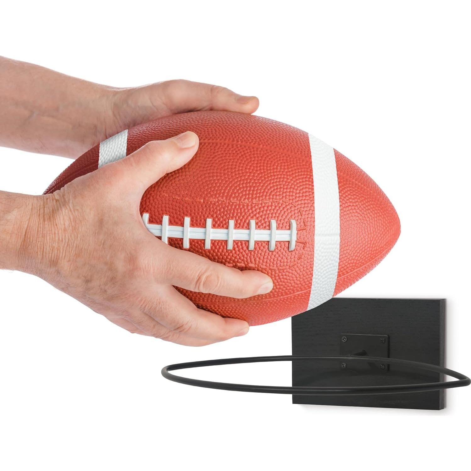 Exhibidor de Fútbol para Pared Americanflat Set de 3 - Negro