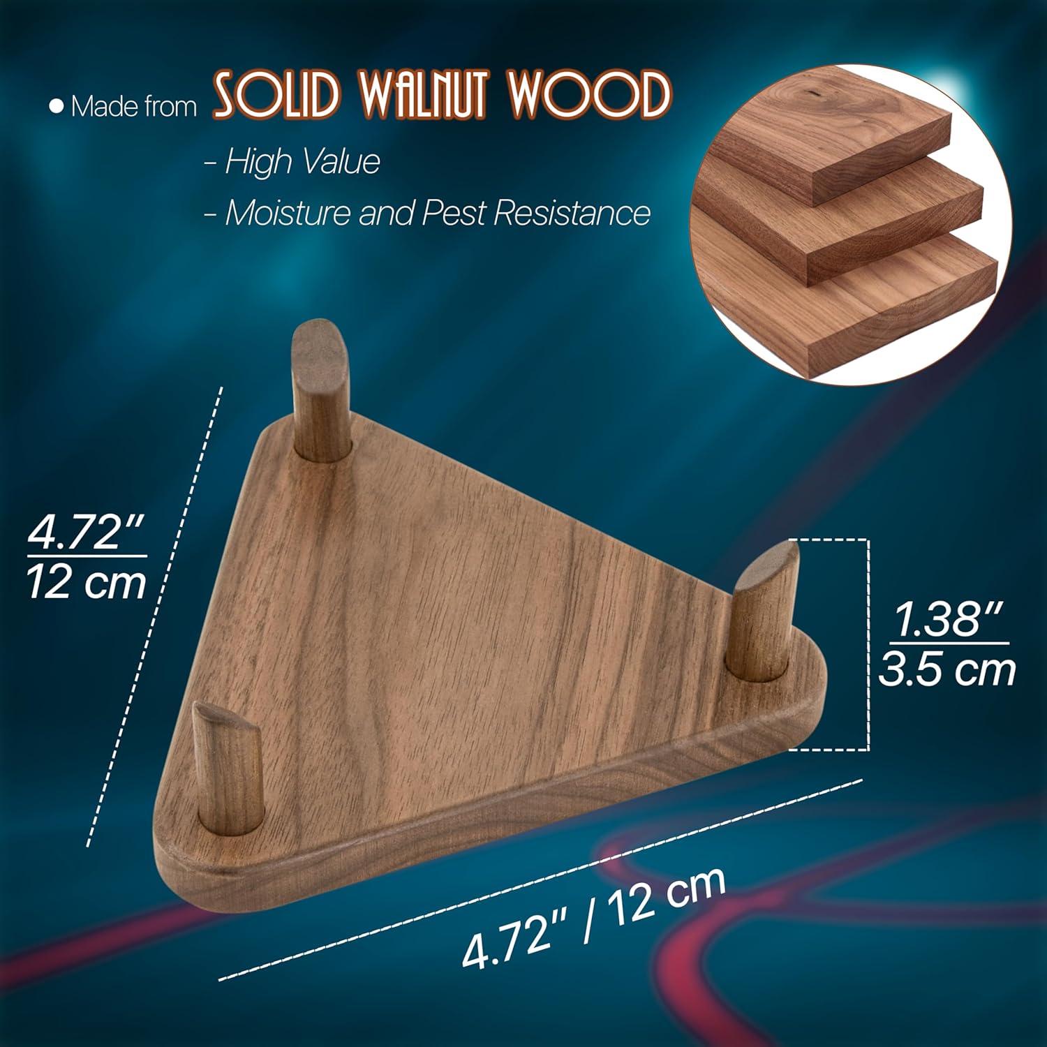 Soporte de Exhibición Triangular Samrion para Balones de Nogal