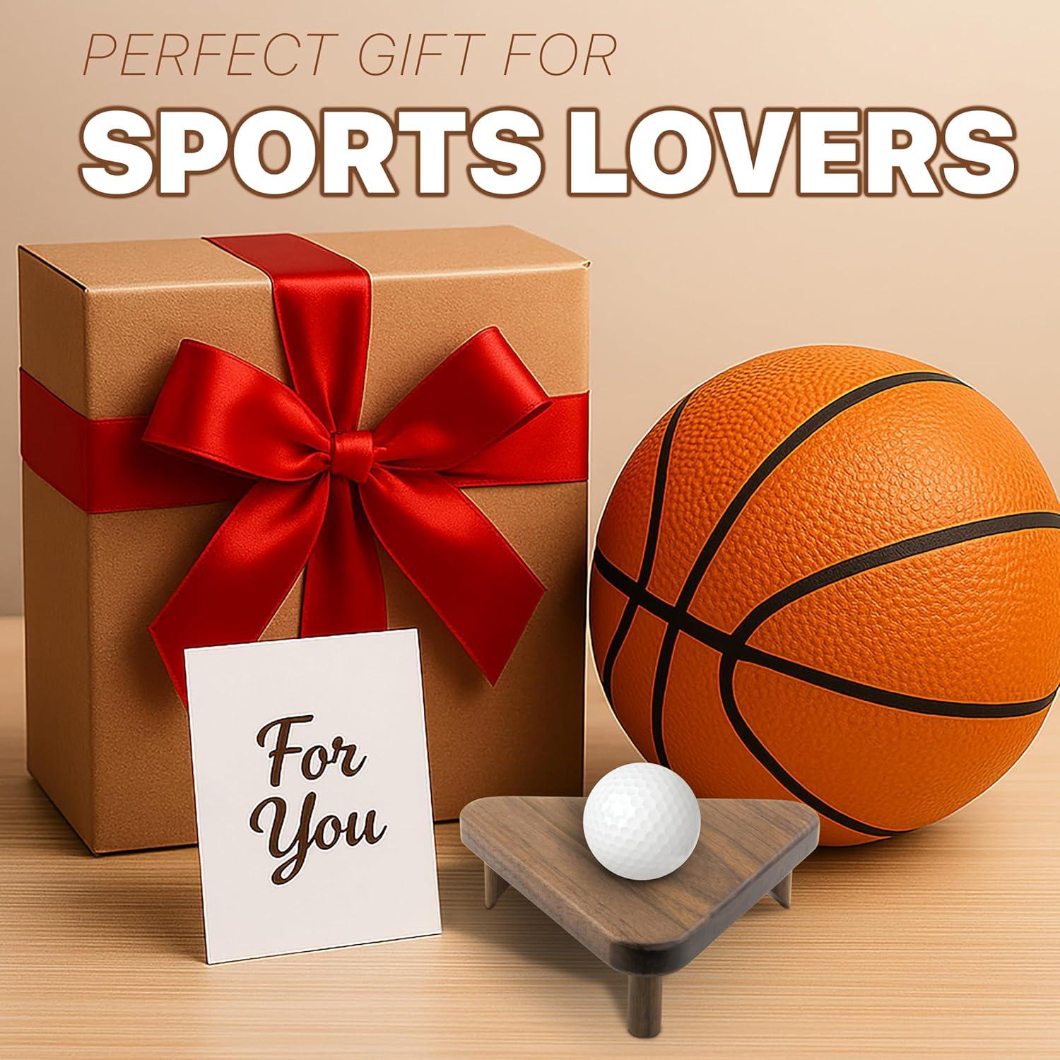 Soporte de Exhibición Triangular Samrion para Balones de Nogal