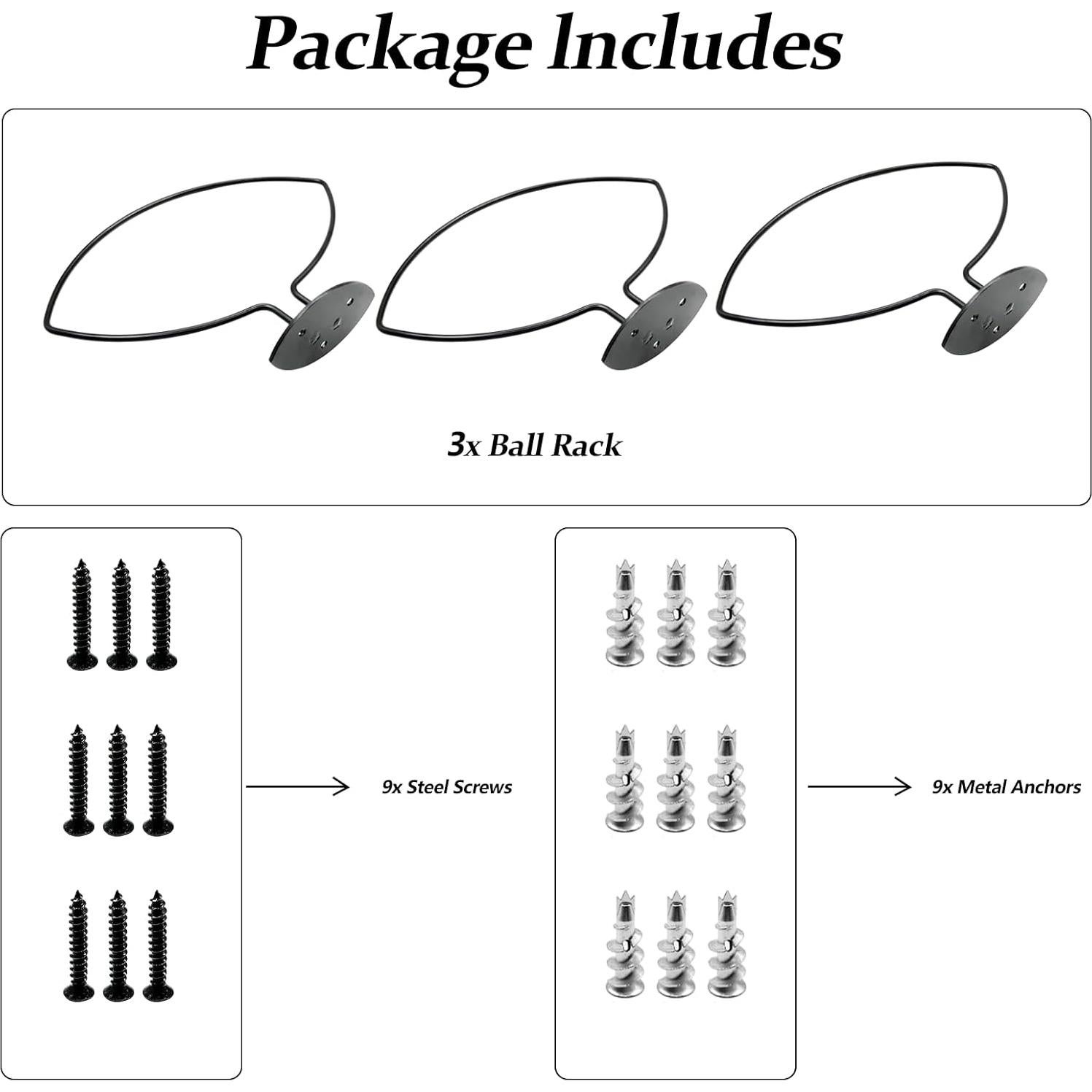 Soporte de Pared para Balones Sporta - Paquete de 3 Unidades