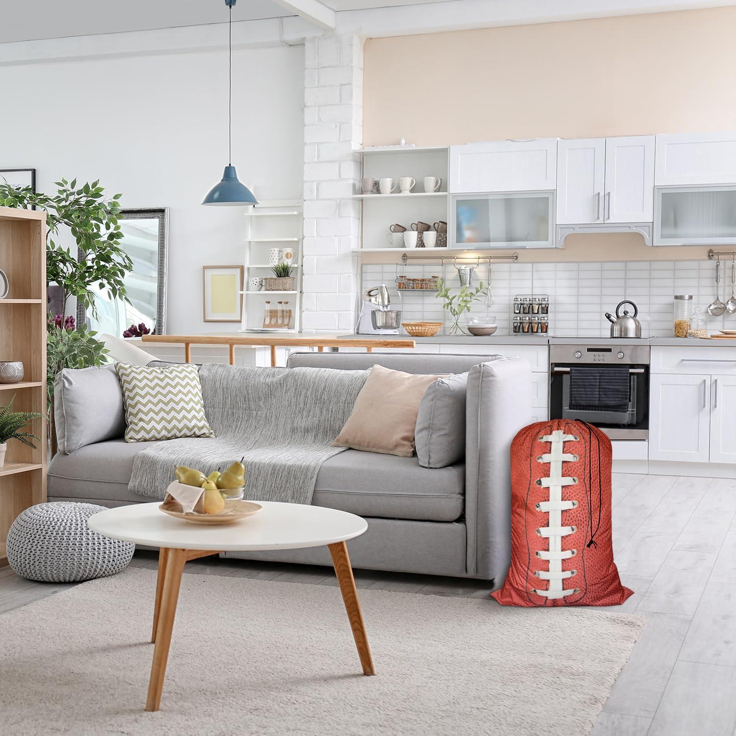 Cesta de Ropa Swono 71x102 cm Plegable con Cuerdas de Fútbol