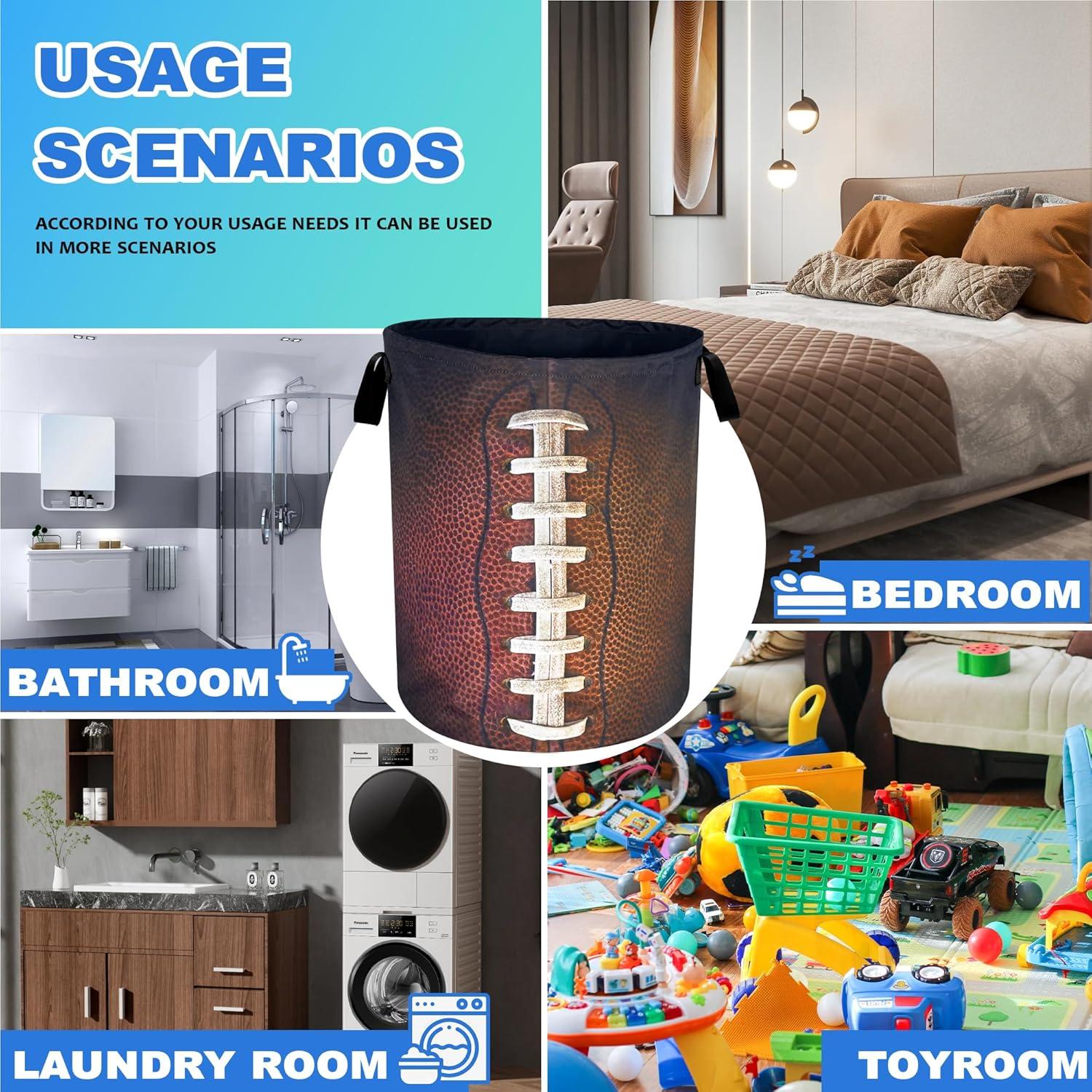 Cesta de Ropa RKYAFFERISMA Redonda Tela Oxford Fútbol 48x41 cm