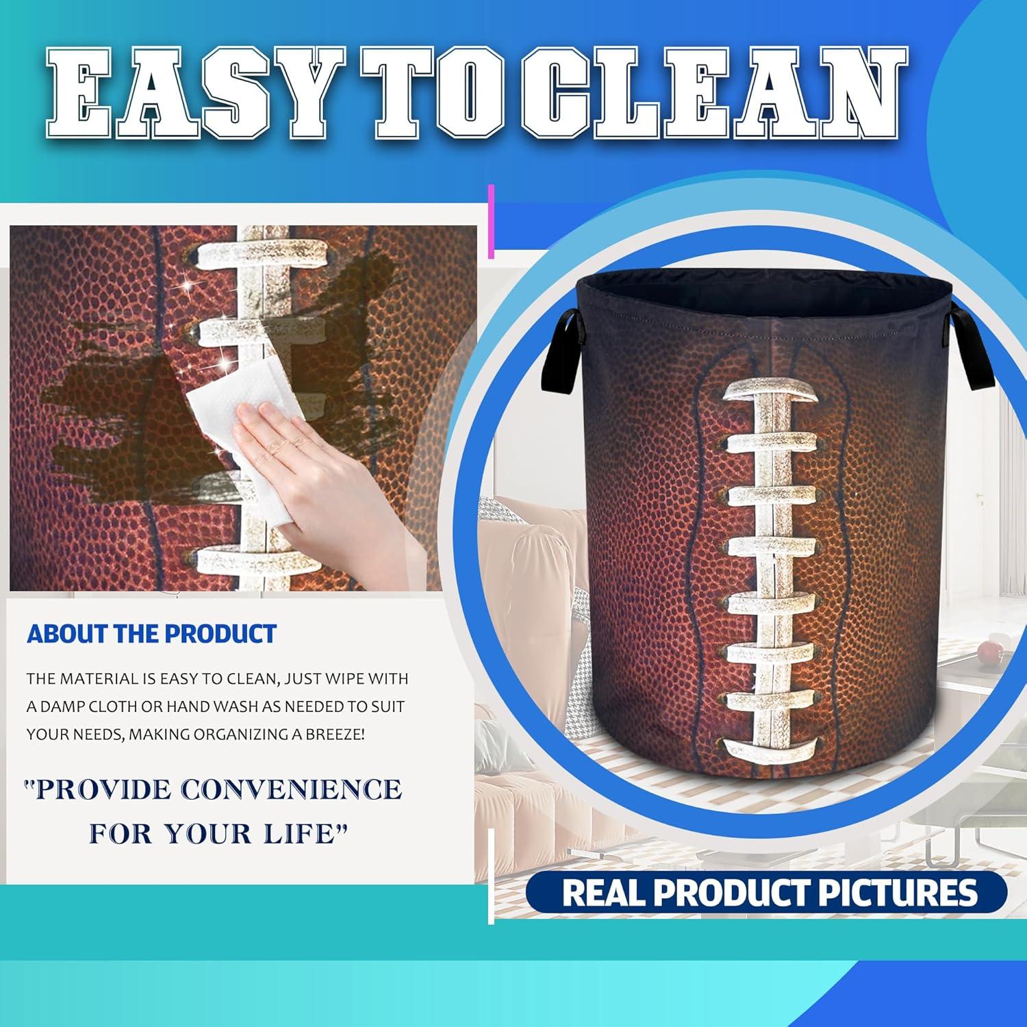 Cesta de Ropa RKYAFFERISMA Redonda Tela Oxford Fútbol 48x41 cm