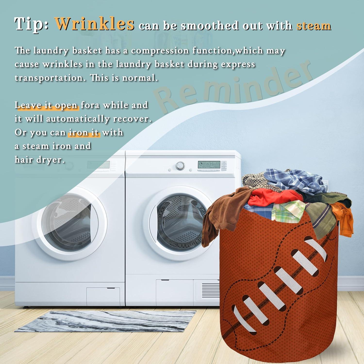 Cesta de Ropa Plegable SELIONLIKN 48x42 cm Balones Fútbol