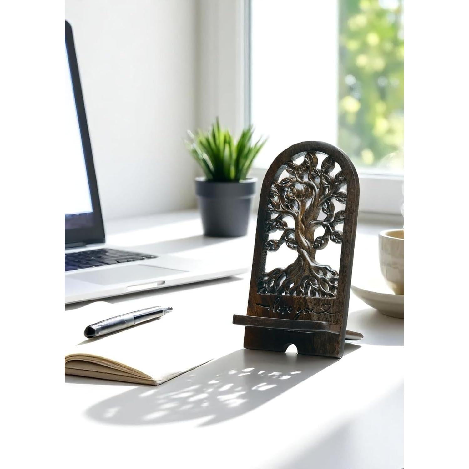Soporte para teléfono de madera Handicraftviet Árbol de la Vida