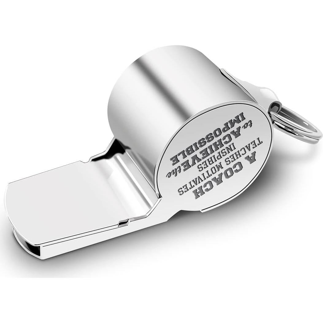 Silbato de Acero Inoxidable QIBAJIU con Cordón - Regalo Entrenador