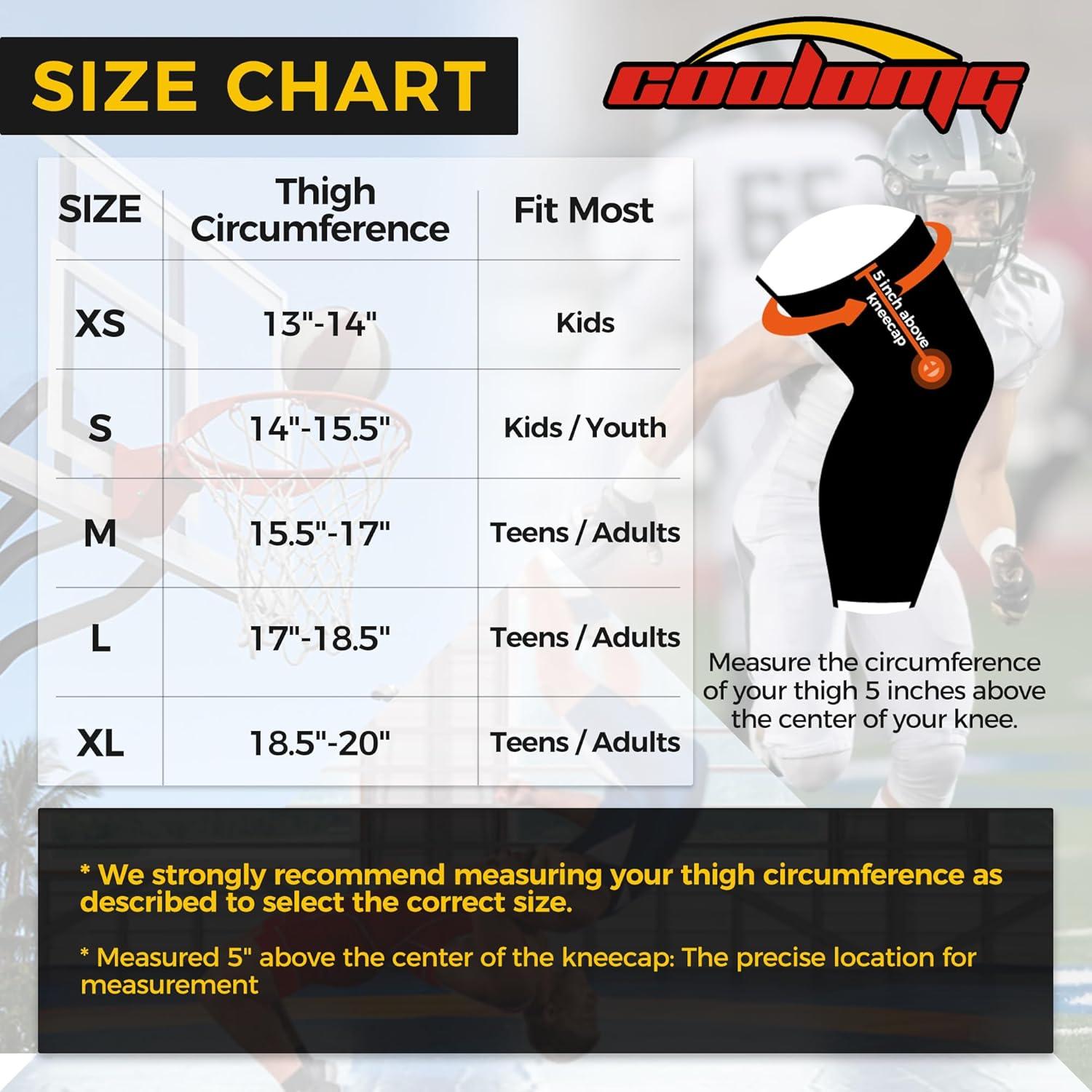 Rodilleras Compresivas COOLOMG para Baloncesto y Deportes - Negro M