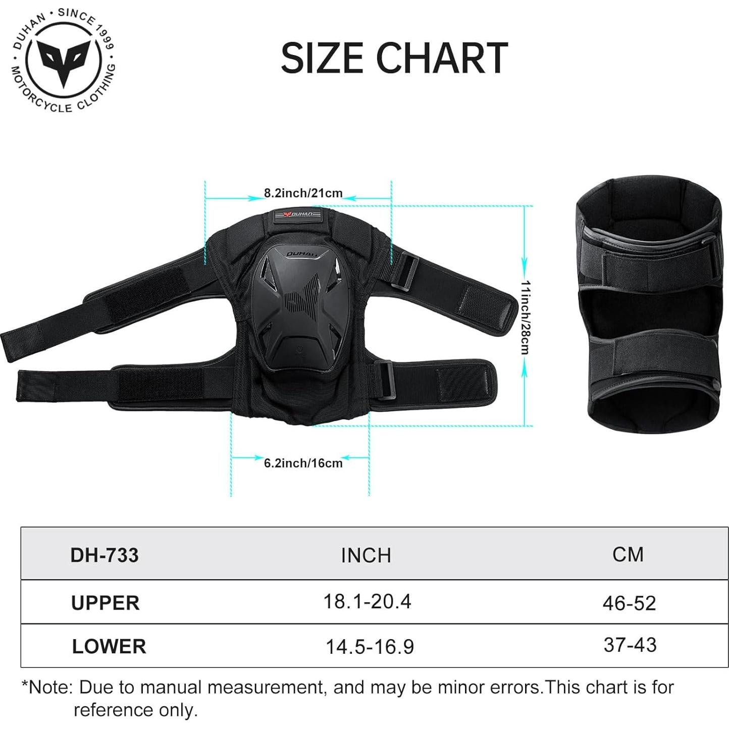 Rodilleras de Motocicleta DUHAN Unisex - Protección CE Nivel 1