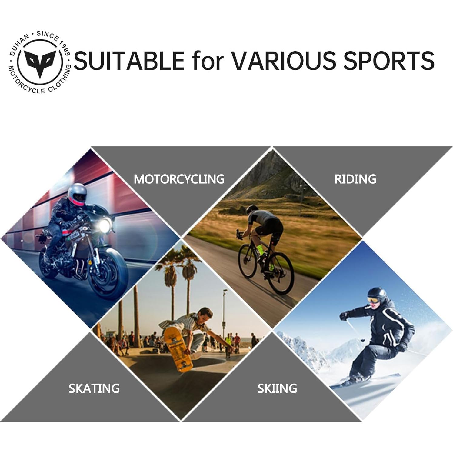 Rodilleras de Motocicleta DUHAN Unisex - Protección CE Nivel 1