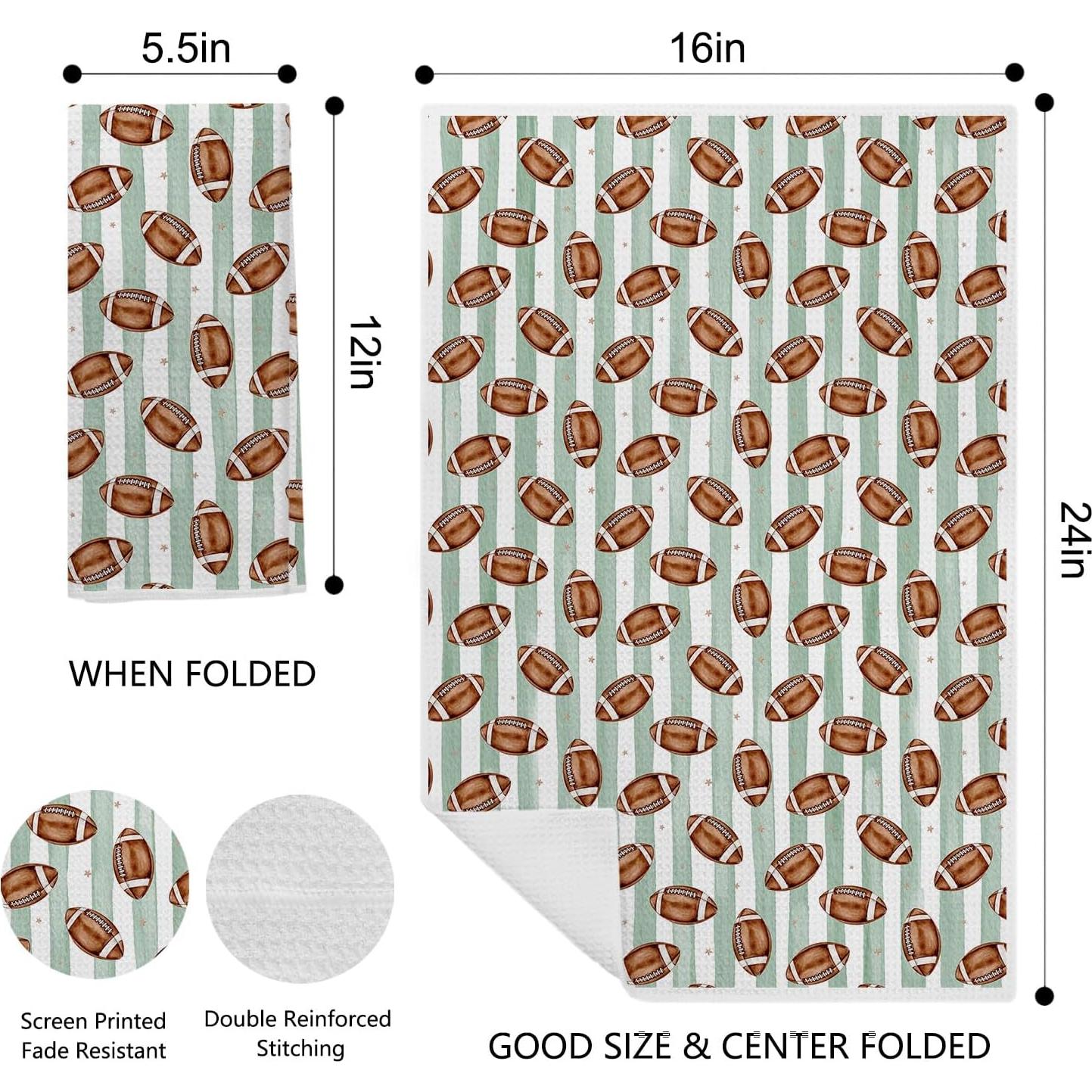Toalla de Cocina de Fútbol EKGJW 40x60 cm Microfibra Verde