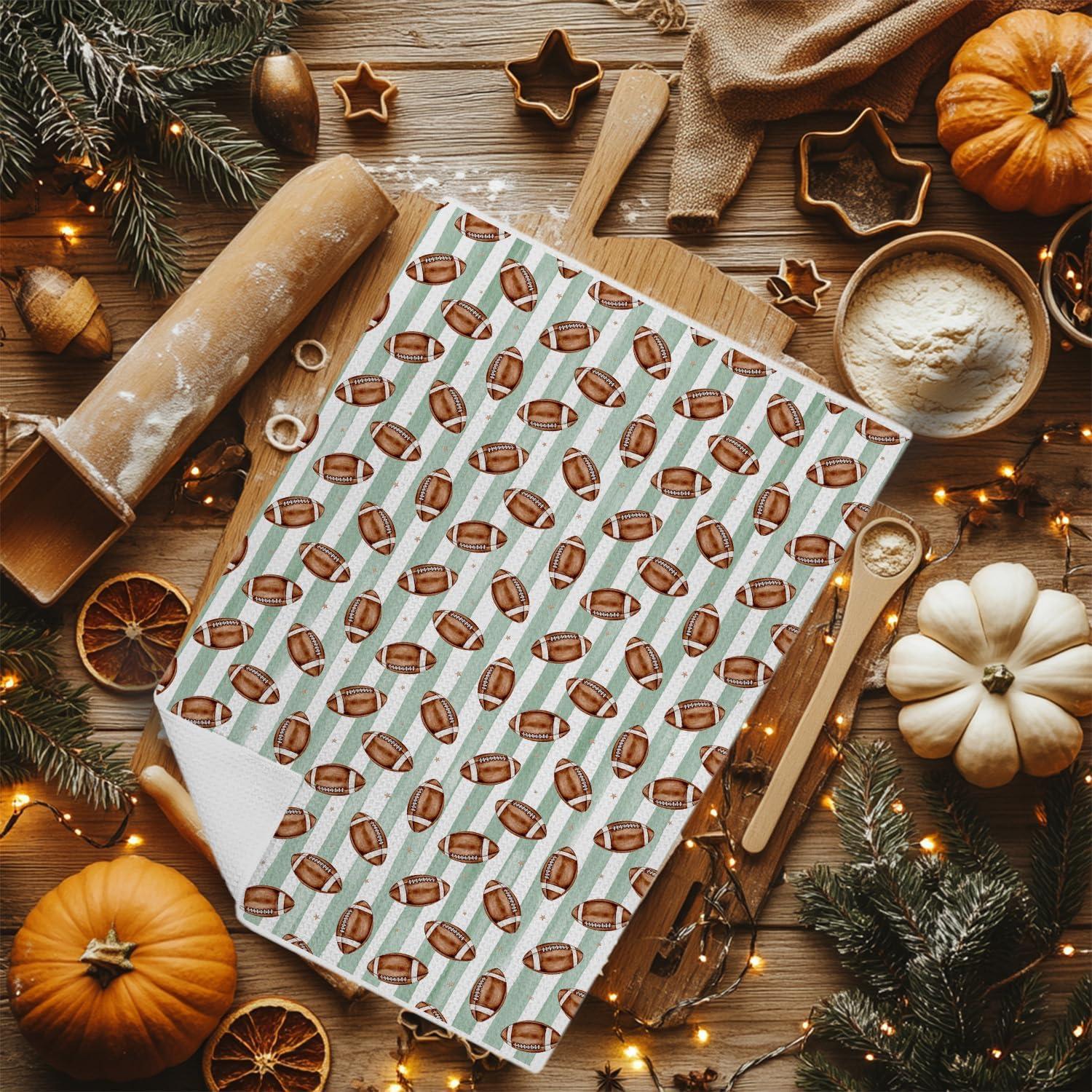 Toalla de Cocina de Fútbol EKGJW 40x60 cm Microfibra Verde