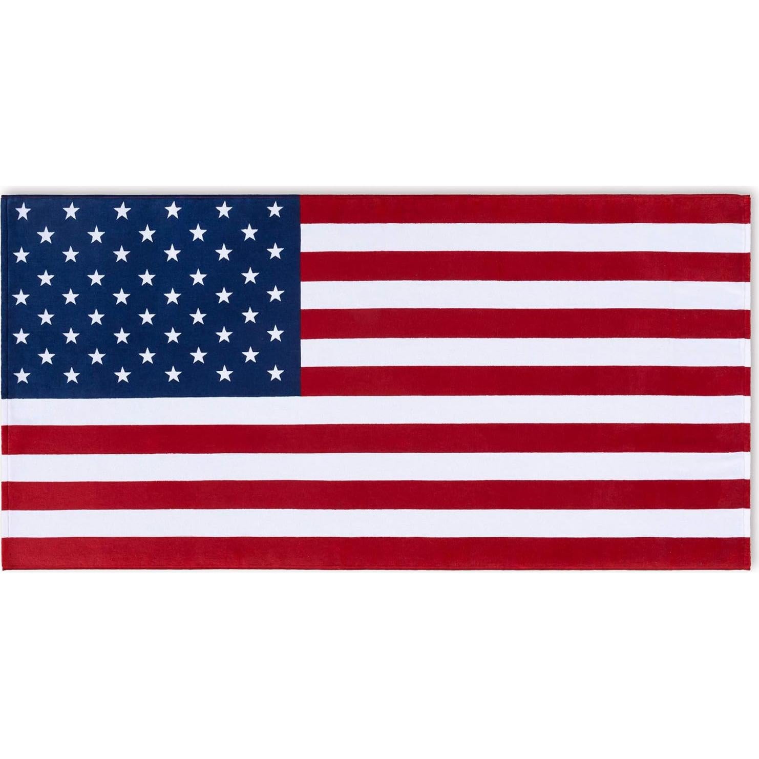 Toalla de Playa Softerry Bandera Americana 76 x 152 cm 100% Algodón