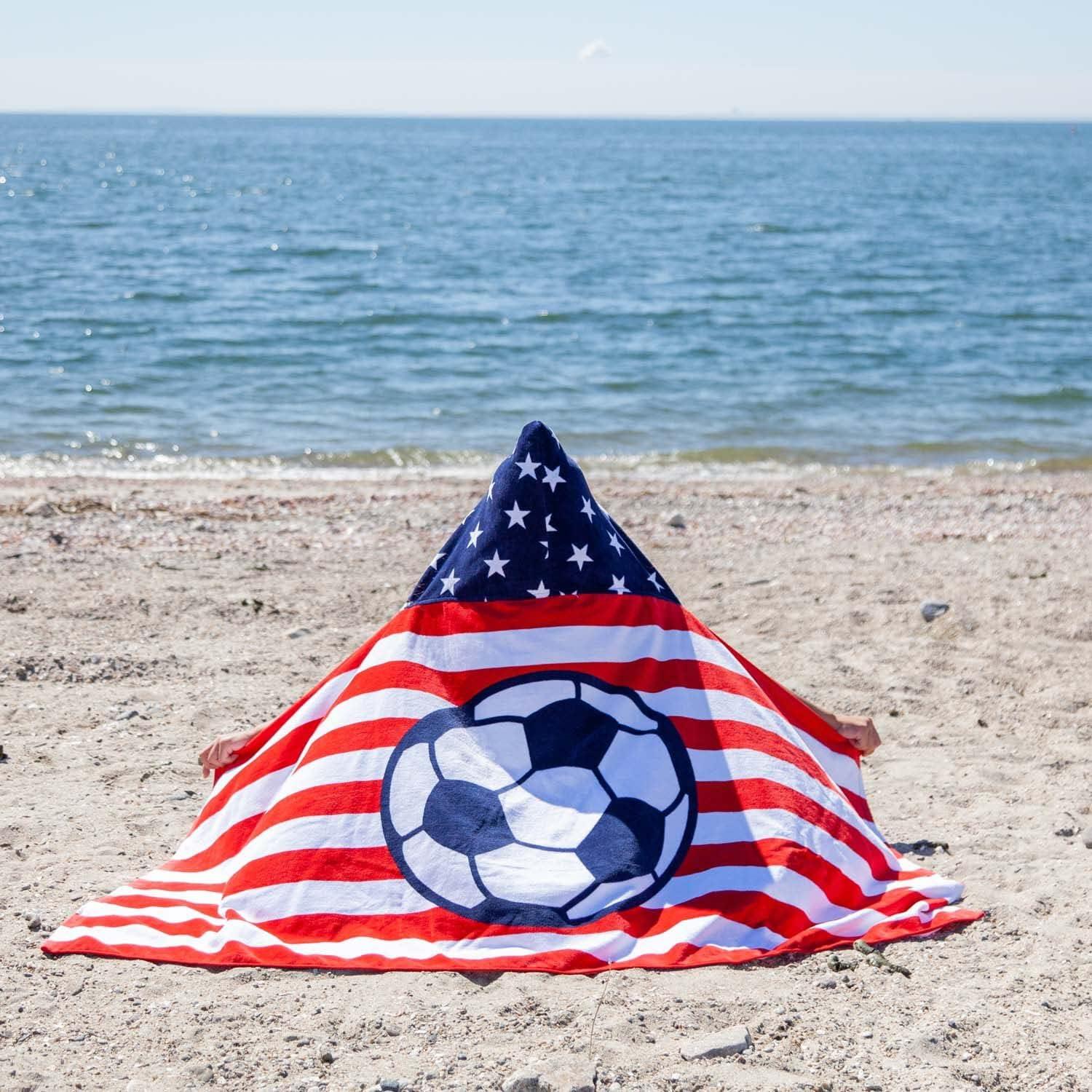 Toalla de Playa Premium ChalkTalkSPORTS 152x76 cm Bandera Fútbol