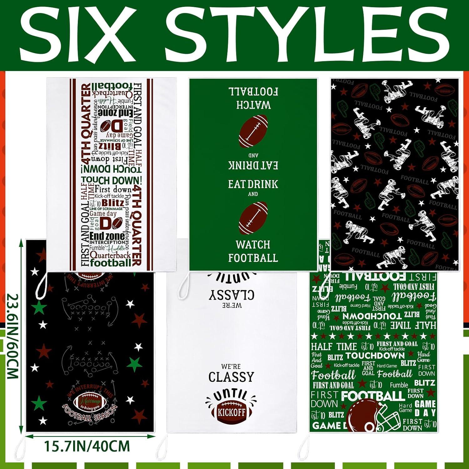 6 Toallas de Cocina Decorativas FuWeave Fútbol 40x60 cm