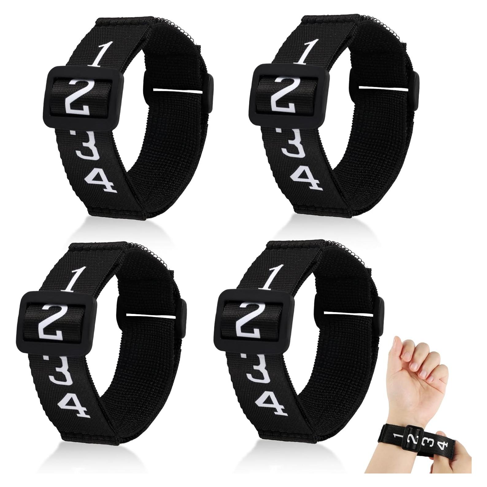 4 Pulseras de Árbitro de Fútbol XIHIRCD - Indicadores Negros