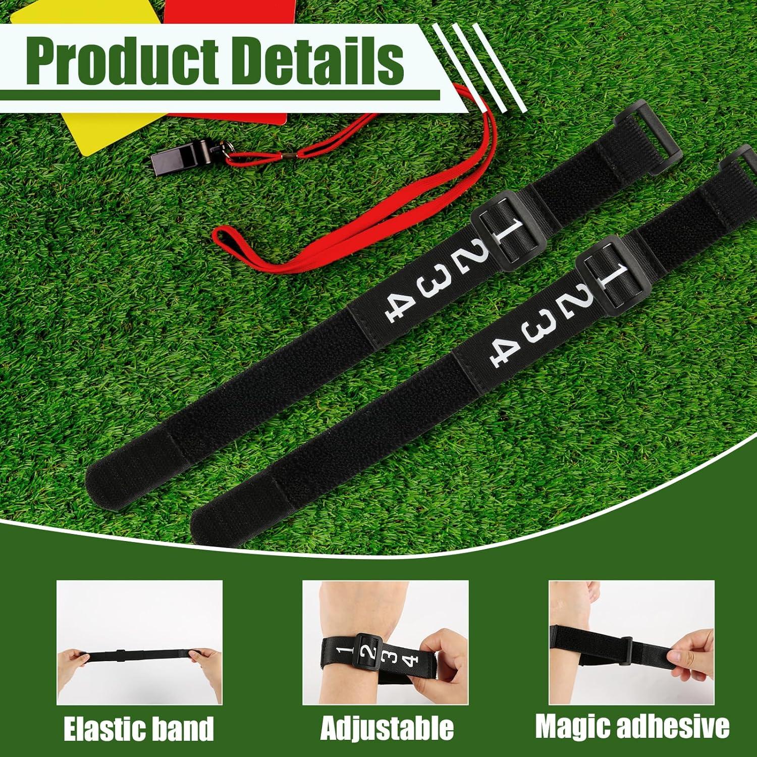 4 Pulseras de Árbitro de Fútbol XIHIRCD - Indicadores Negros