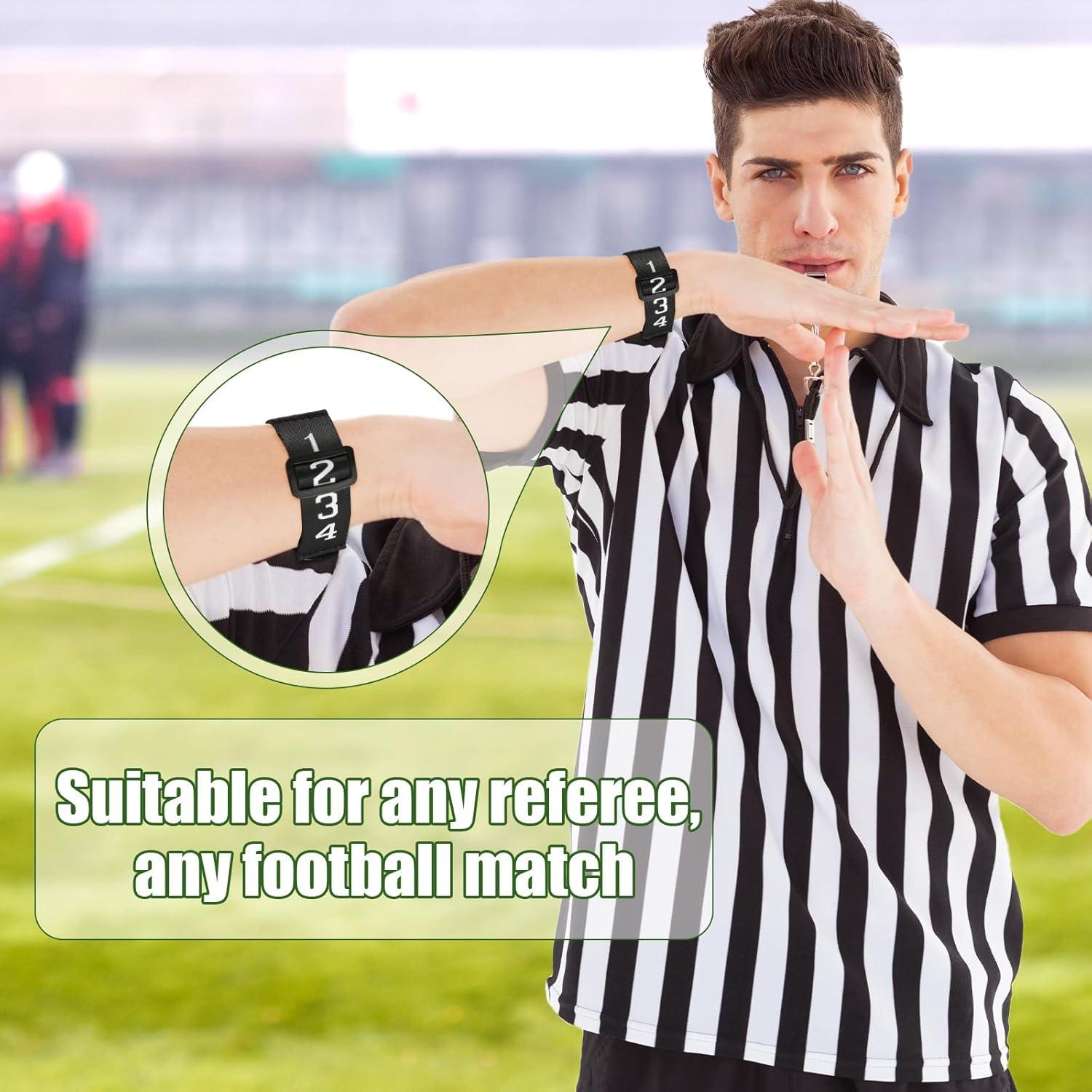 4 Pulseras de Árbitro de Fútbol XIHIRCD - Indicadores Negros