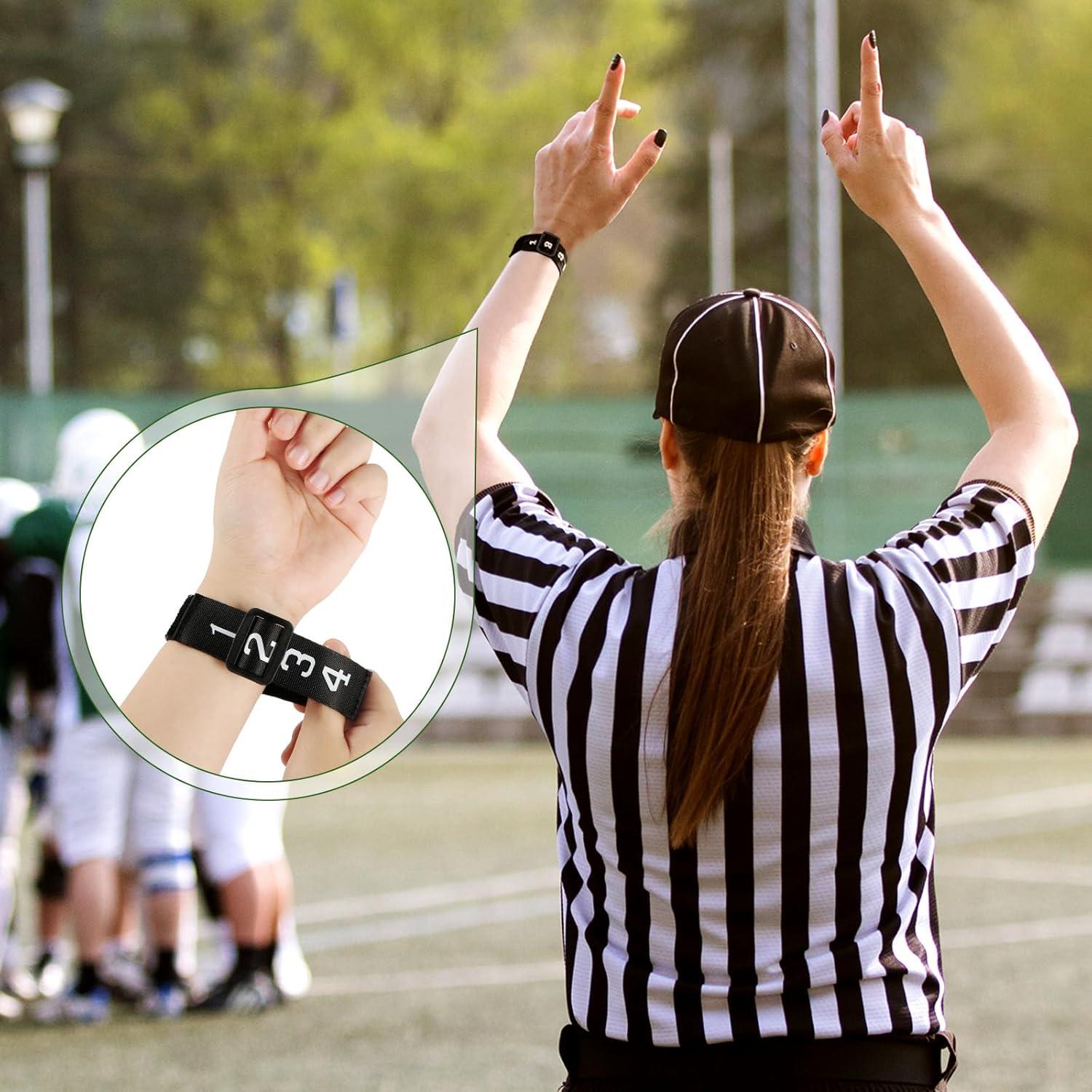 4 Pulseras de Árbitro de Fútbol XIHIRCD - Indicadores Negros
