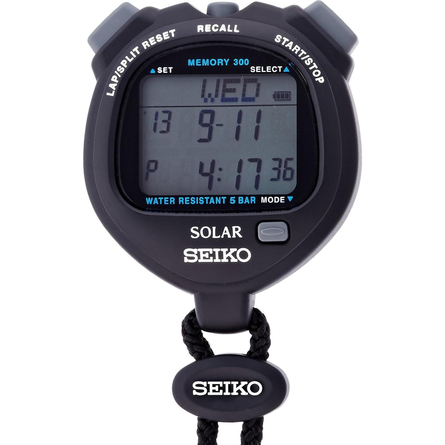 Cronómetro Solar Seiko SVAJ001 Negro 300 Memorias
