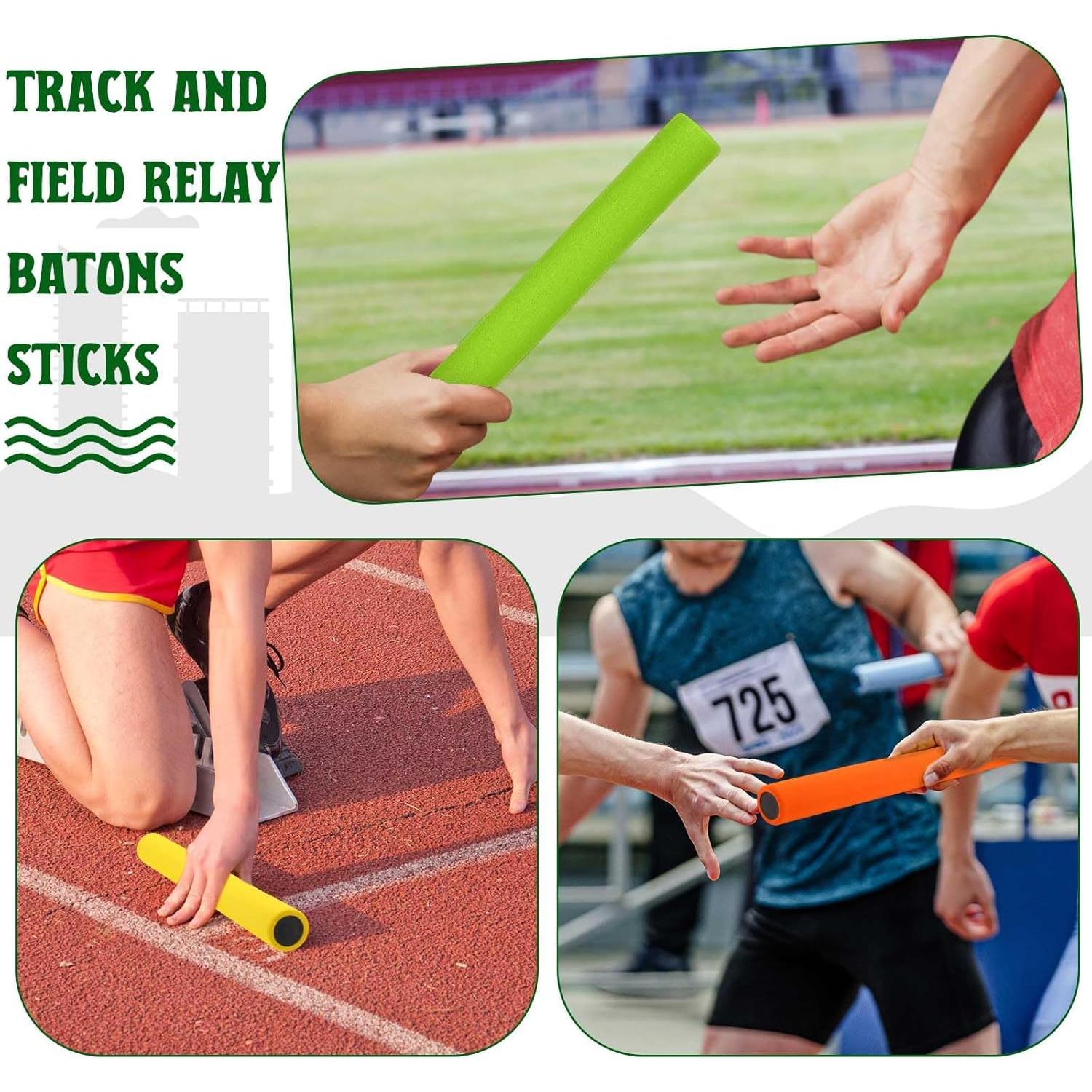 Testigos de Relevo de Atletismo Hiboom 10 Pcs Multicolor 30 cm