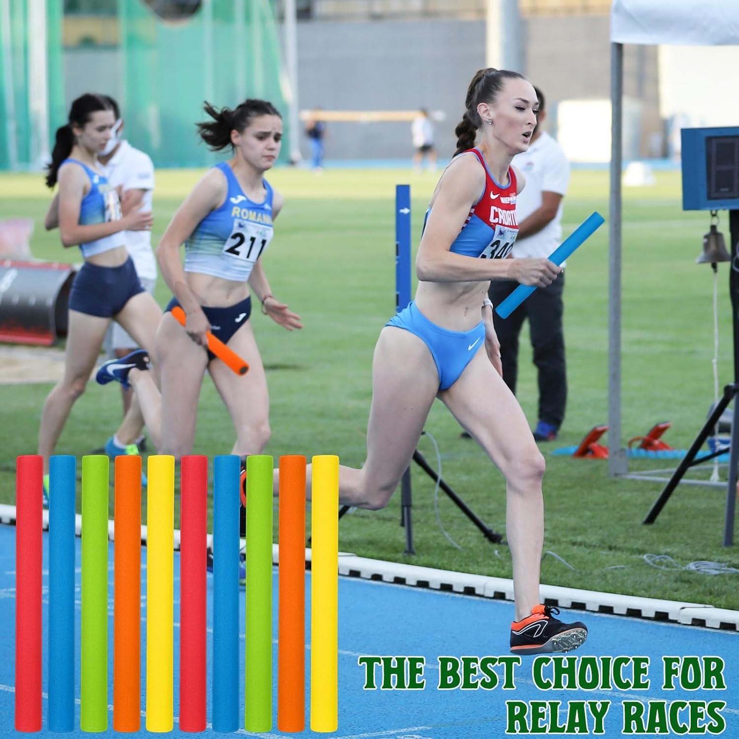 Testigos de Relevo de Atletismo Hiboom 10 Pcs Multicolor 30 cm