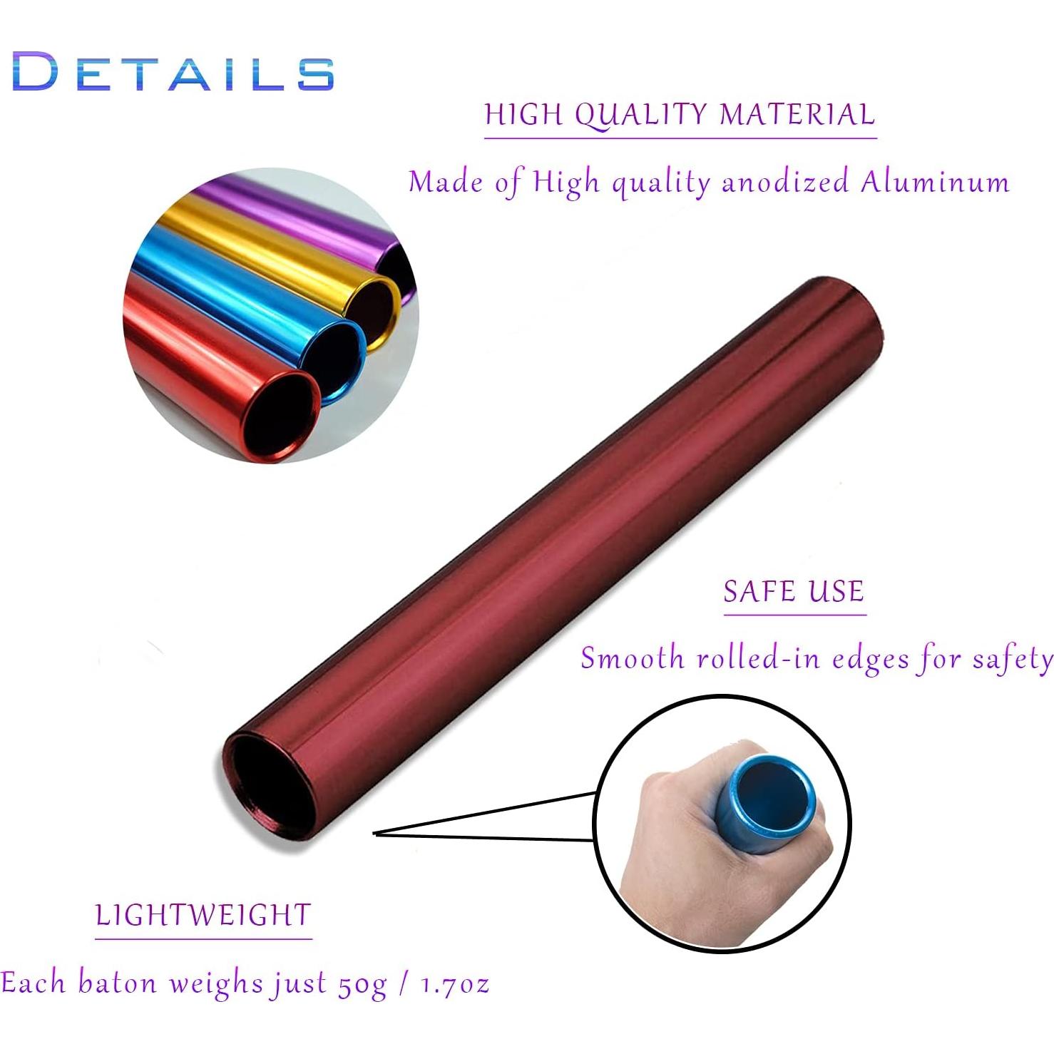 Bastones de Relevo de Aluminio Anodizado XMWangzi 4 Pcs 29 cm