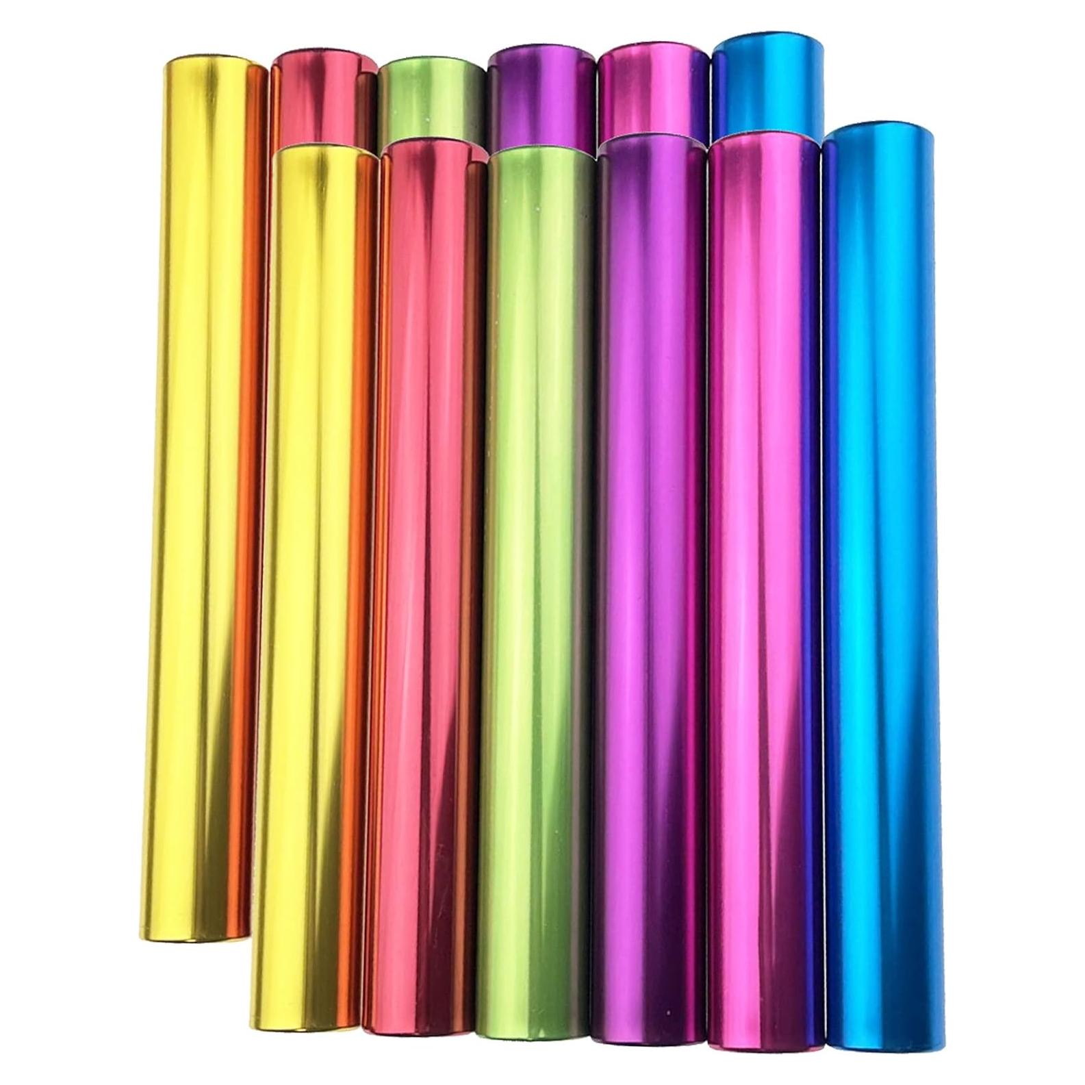 12 Bastones de Relevo de Aluminio Miokun 30 cm 6 Colores