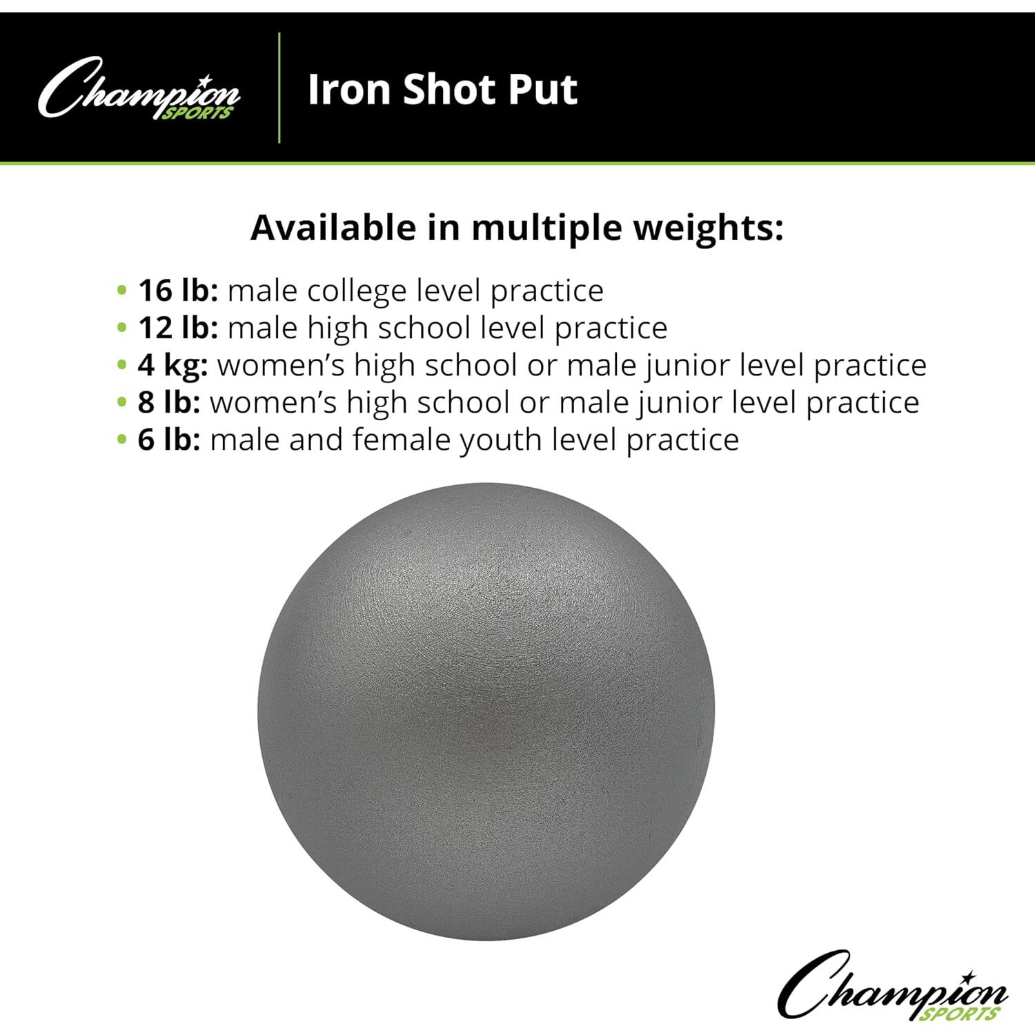 Lanzamiento de Peso de Hierro Champion Sports 5.44 kg