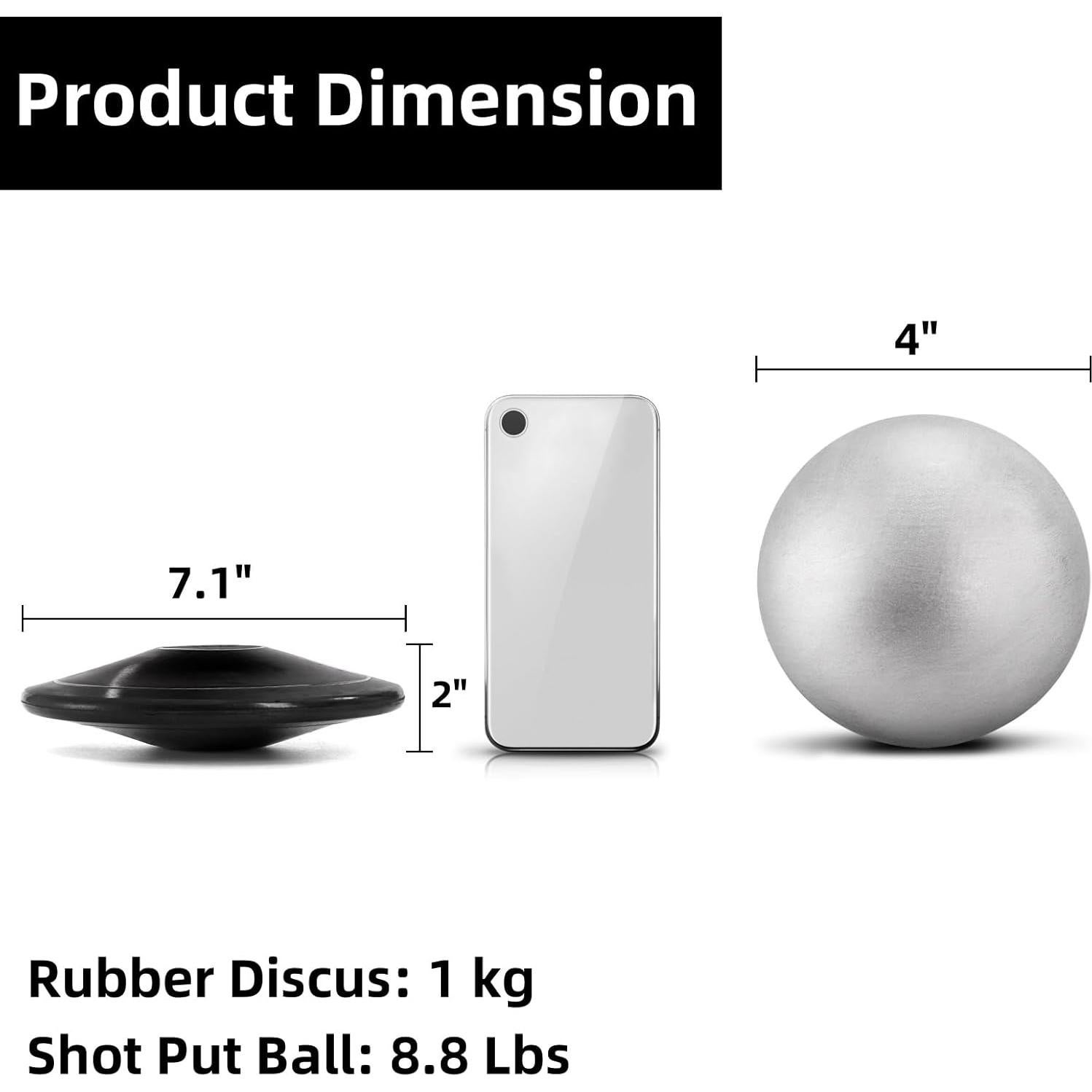 Juego de 2 Discos y Bala de Peso Covzoe 4 kg y 1 kg