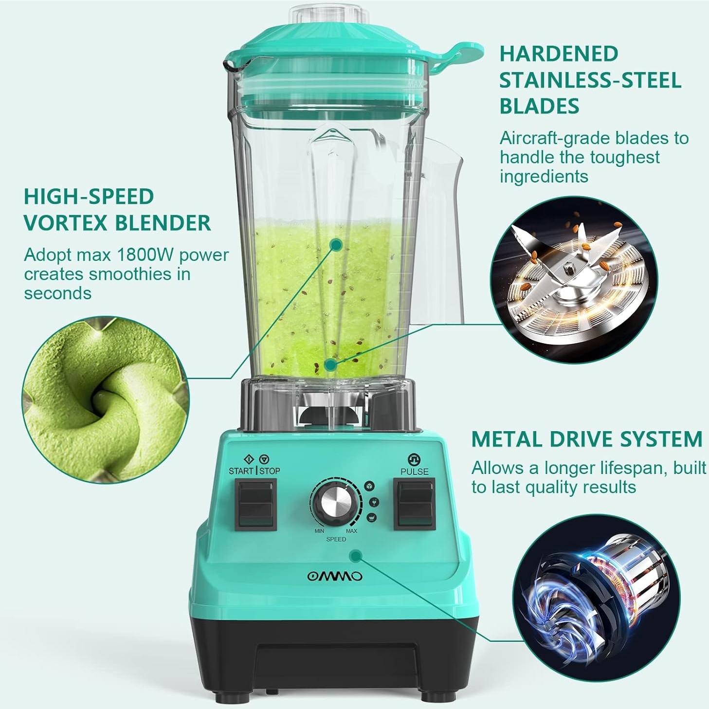 Licuadora OMMO 1800W 3.8L Acero Inoxidable Libre BPA