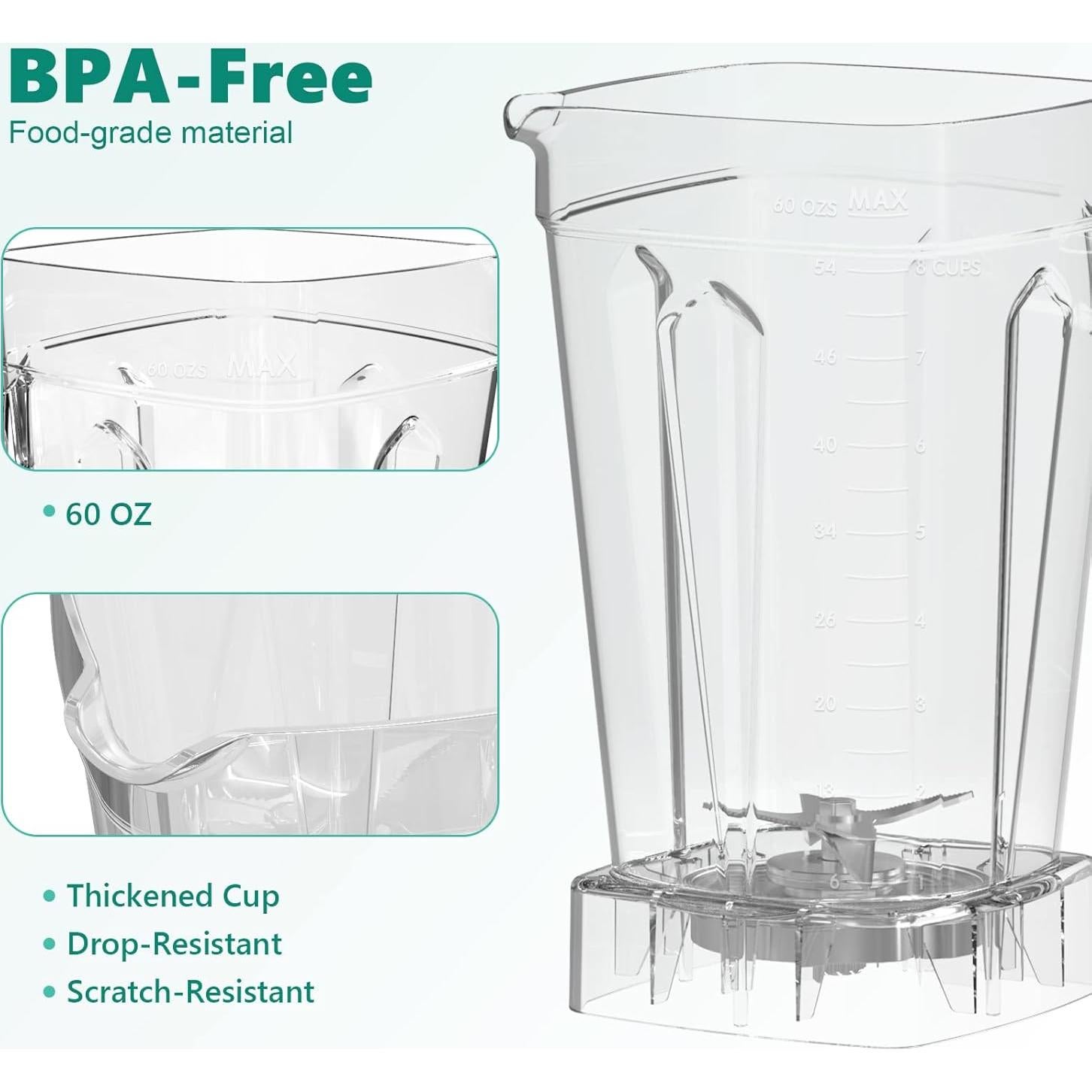 Licuadora OMMO 1800W 3.8L Acero Inoxidable Libre BPA