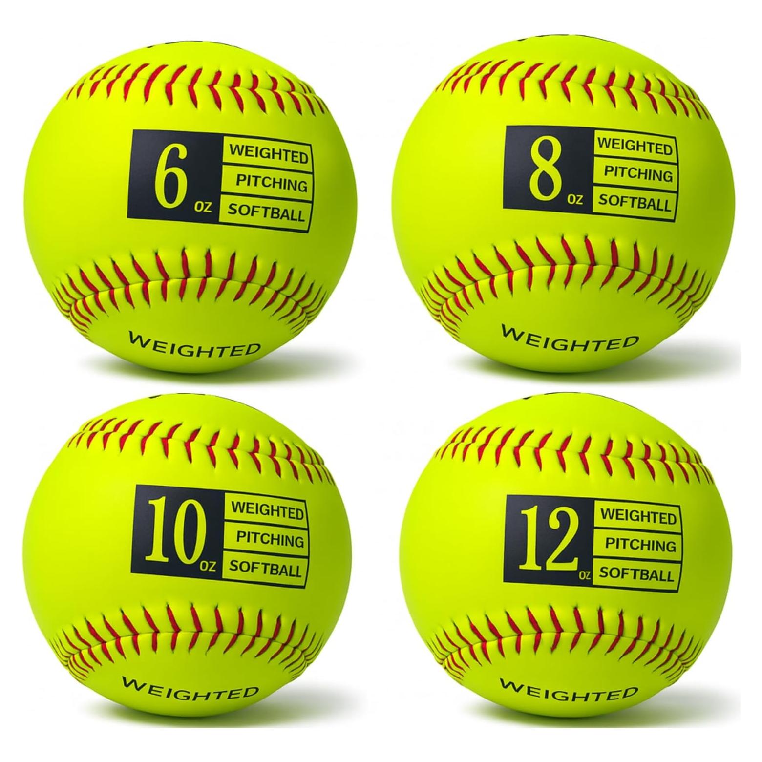 Pelotas de Softbol con Peso Thorza - Juego de 4 para Entrenamiento