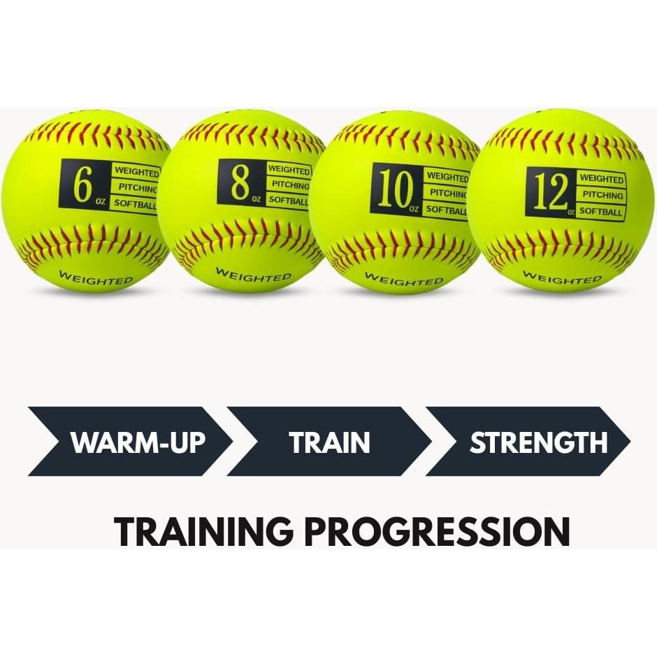 Pelotas de Softbol con Peso Thorza - Juego de 4 para Entrenamiento