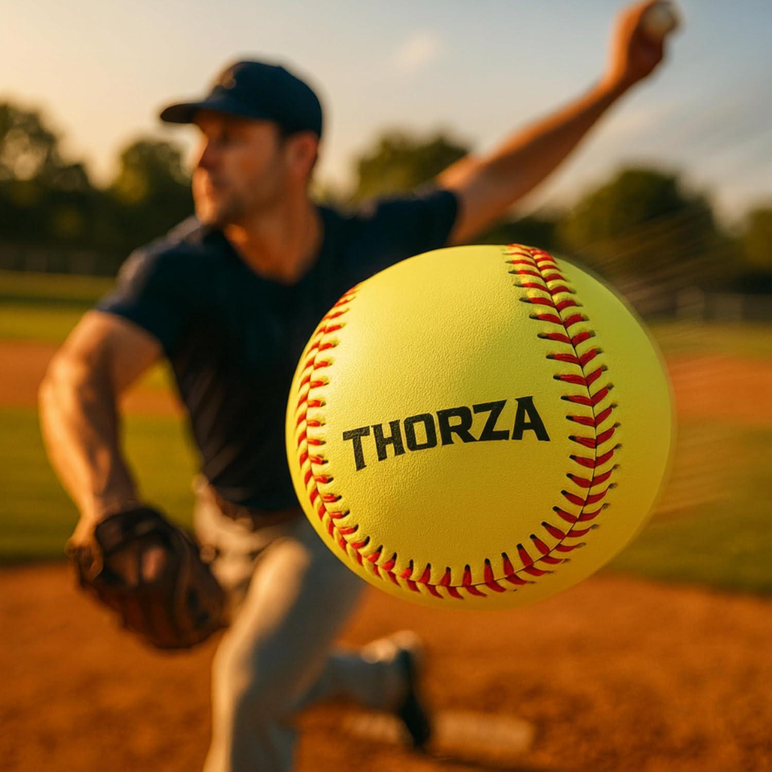 Pelotas de Softbol con Peso Thorza - Juego de 4 para Entrenamiento