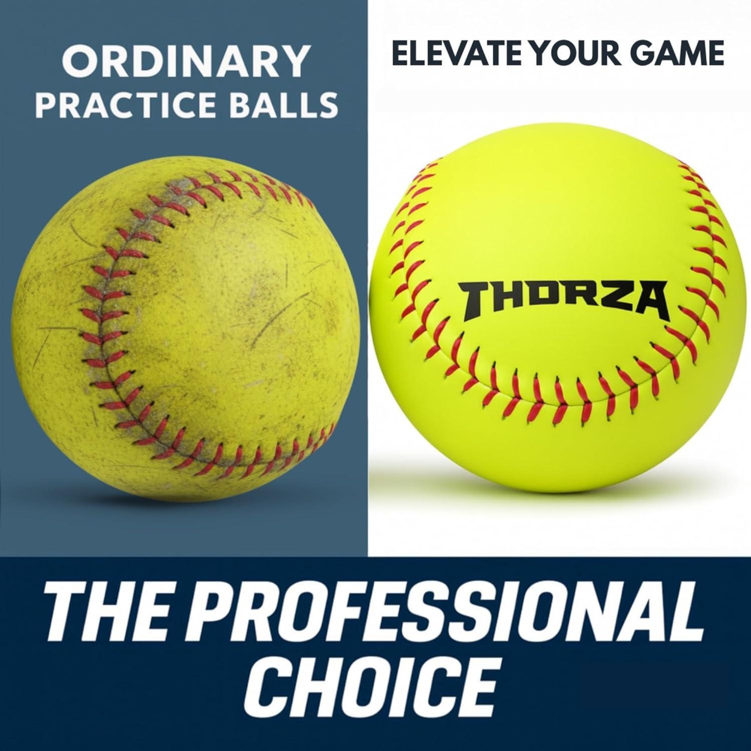 Pelotas de Softbol con Peso Thorza - Juego de 4 para Entrenamiento