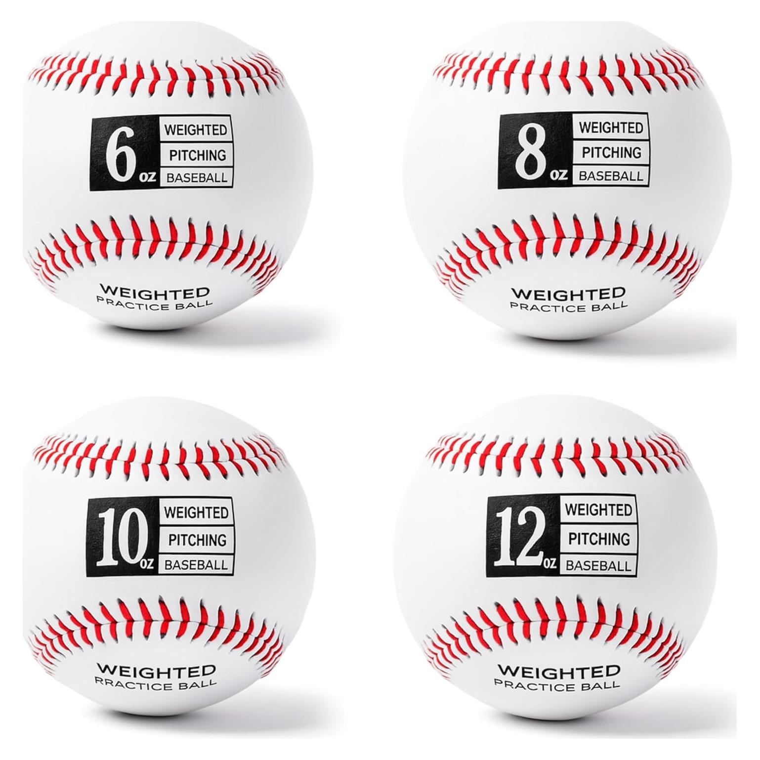 Pelotas de béisbol con peso Thorza - Set de 4 para entrenamiento