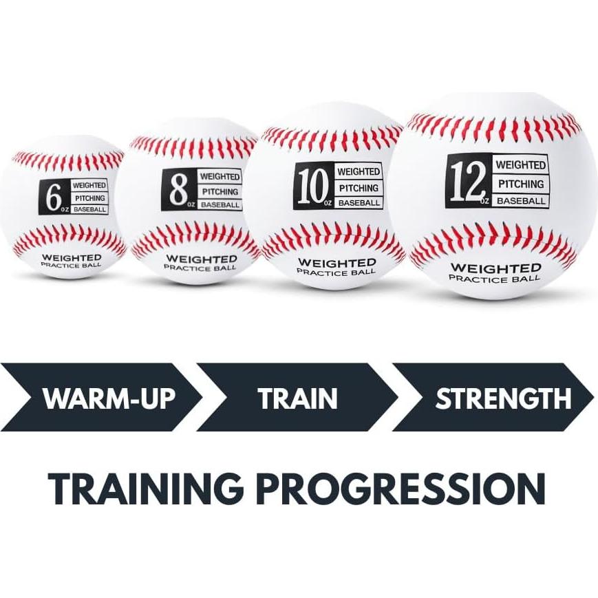 Pelotas de béisbol con peso Thorza - Set de 4 para entrenamiento