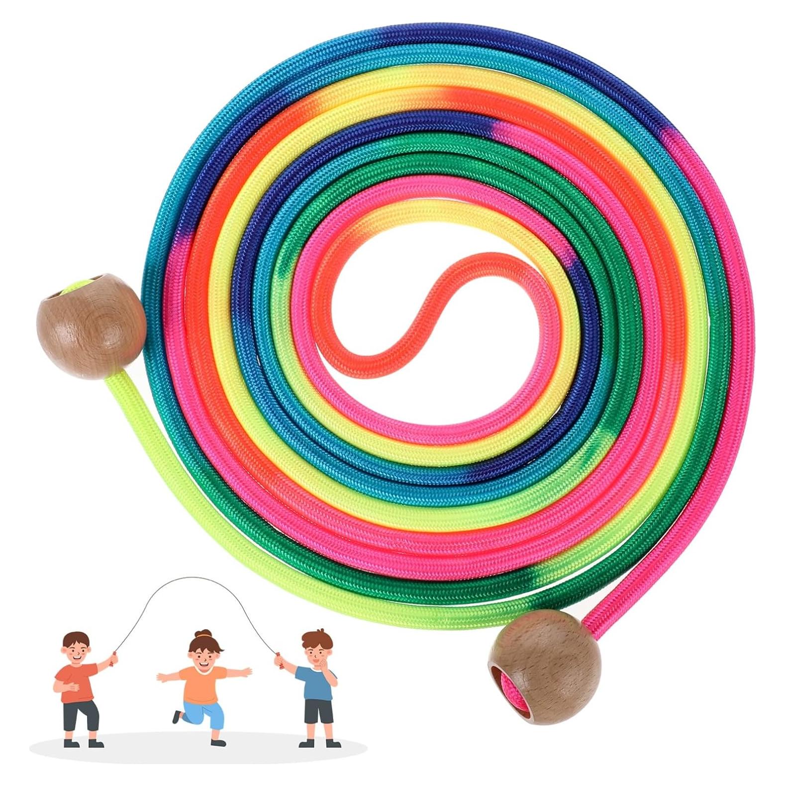 Cuerda de Saltar Ajustable CXWPDD 5 Metros Arcoíris Niños