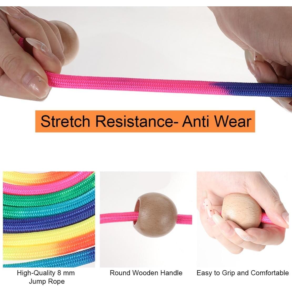 Cuerda de Saltar Ajustable CXWPDD 5 Metros Arcoíris Niños