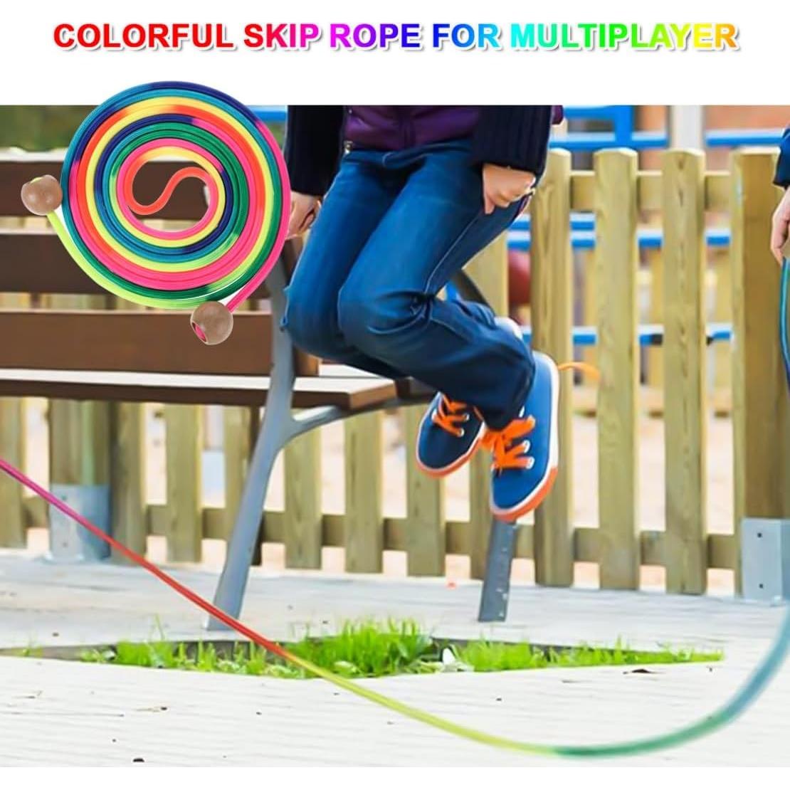 Cuerda de Saltar Ajustable CXWPDD 5 Metros Arcoíris Niños