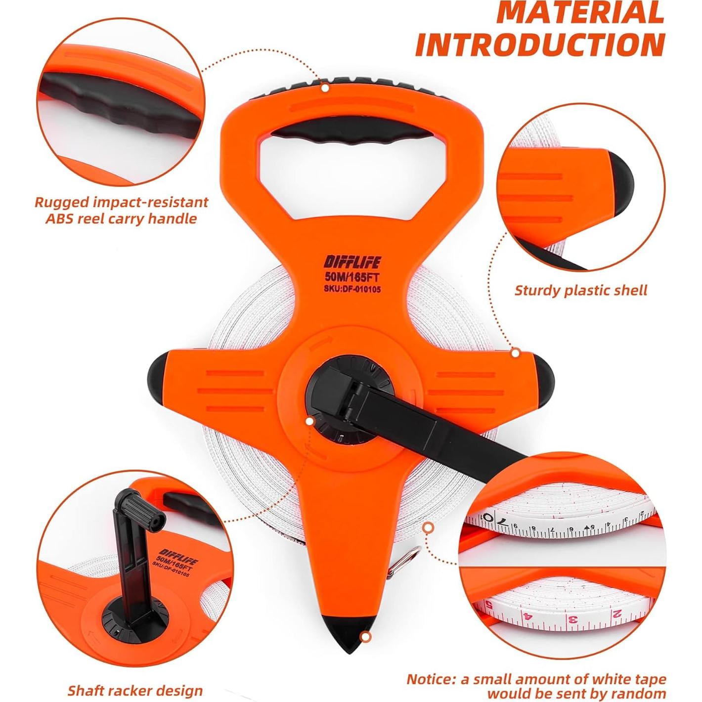 Cinta Métrica de Fibra de Vidrio 50m Doble Cara DIFFLIFE