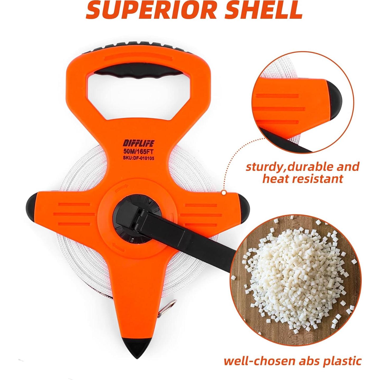 Cinta Métrica de Fibra de Vidrio 50m Doble Cara DIFFLIFE