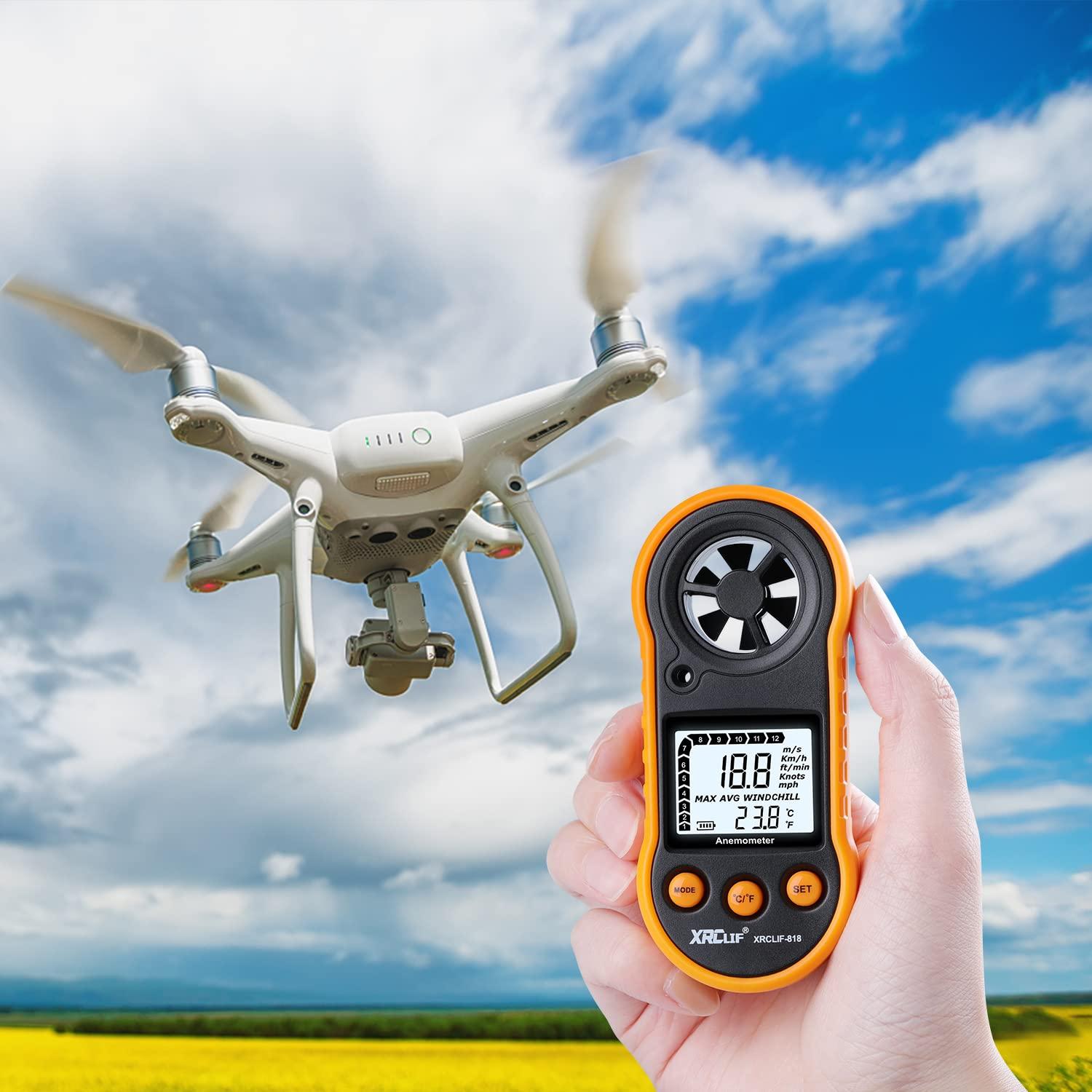 Anemómetro Digital de Mano XRCLIF - Medidor de Viento y Temperatura