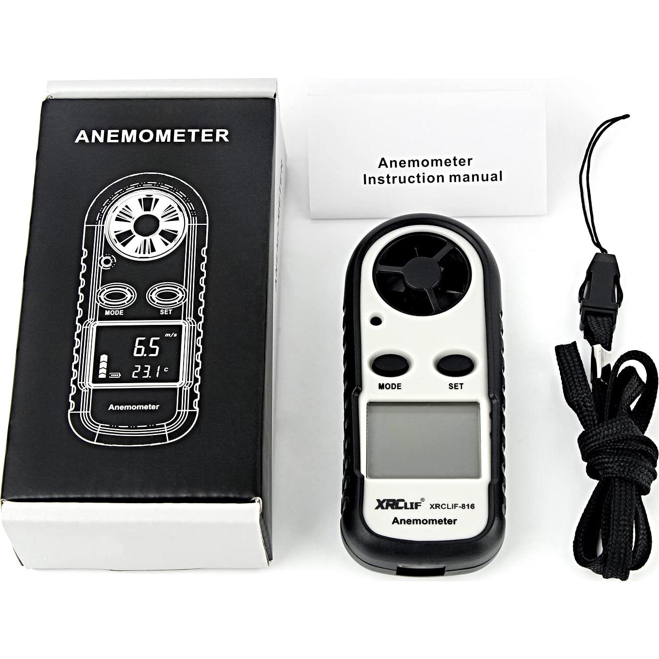 Anemómetro Digital XRCLIF de Mano con Termómetro - 0-30 m/s