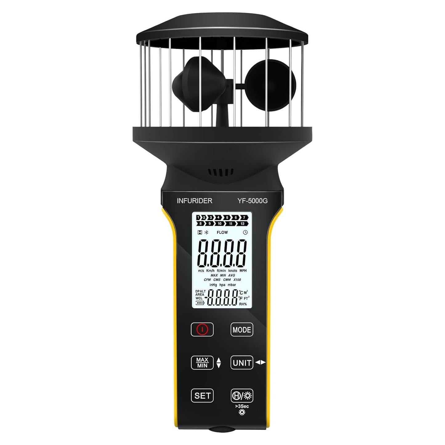 Anemómetro Digital INFURIDER 5000G Portátil Impermeable